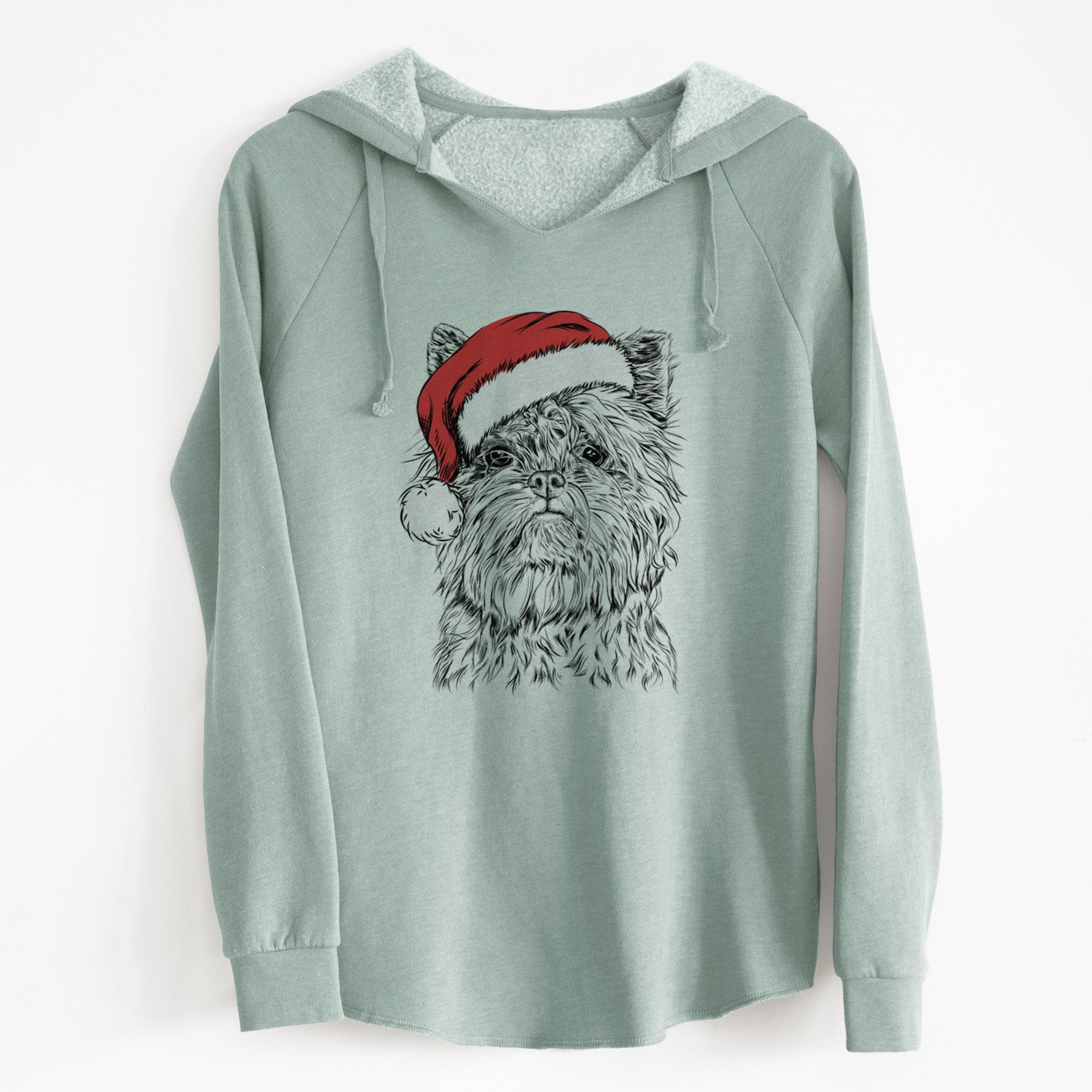 Santa Alvin the Affenpinscher - Cali Wave Hooded Sweatshirt