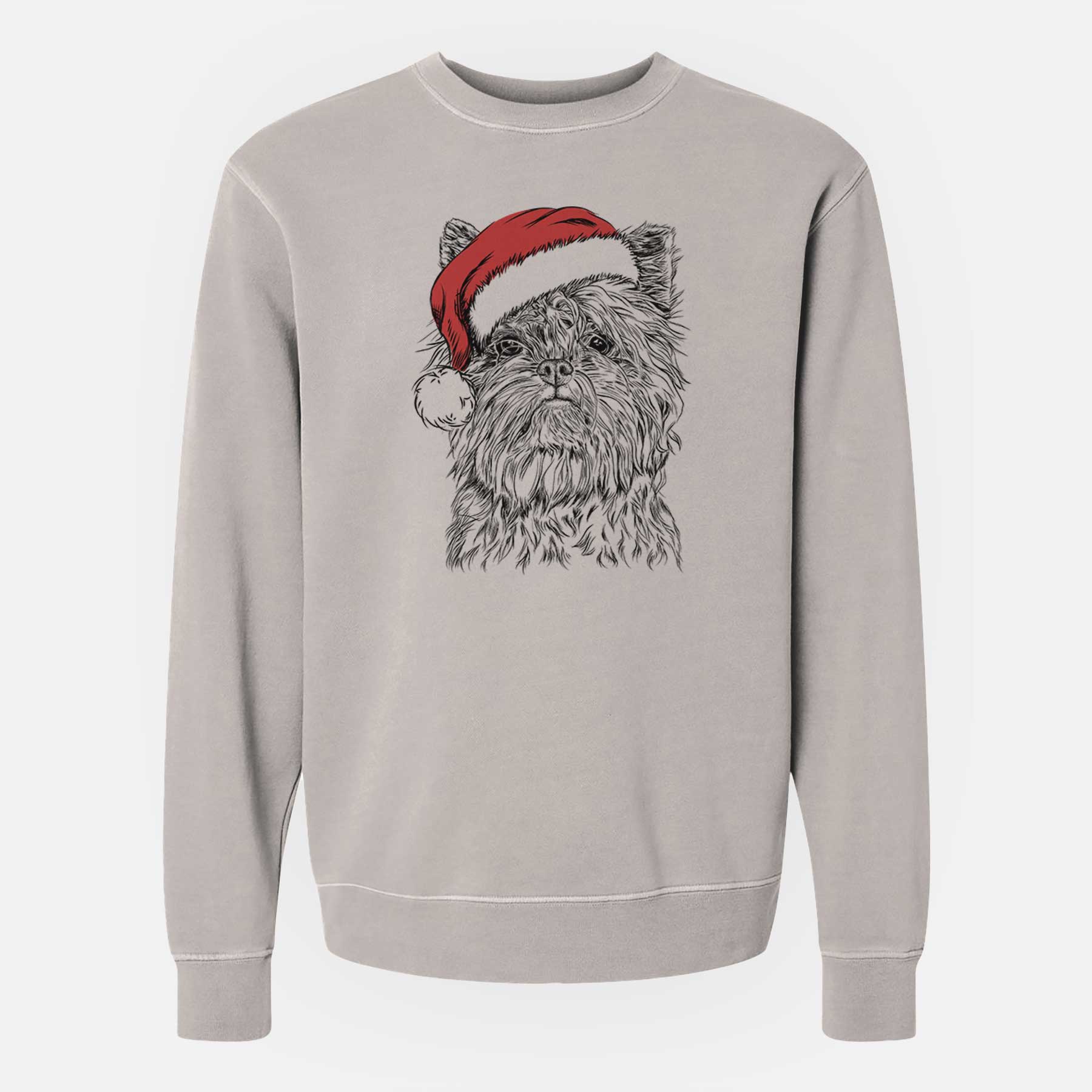 Santa Alvin the Affenpinscher - Unisex Pigment Dyed Crew Sweatshirt