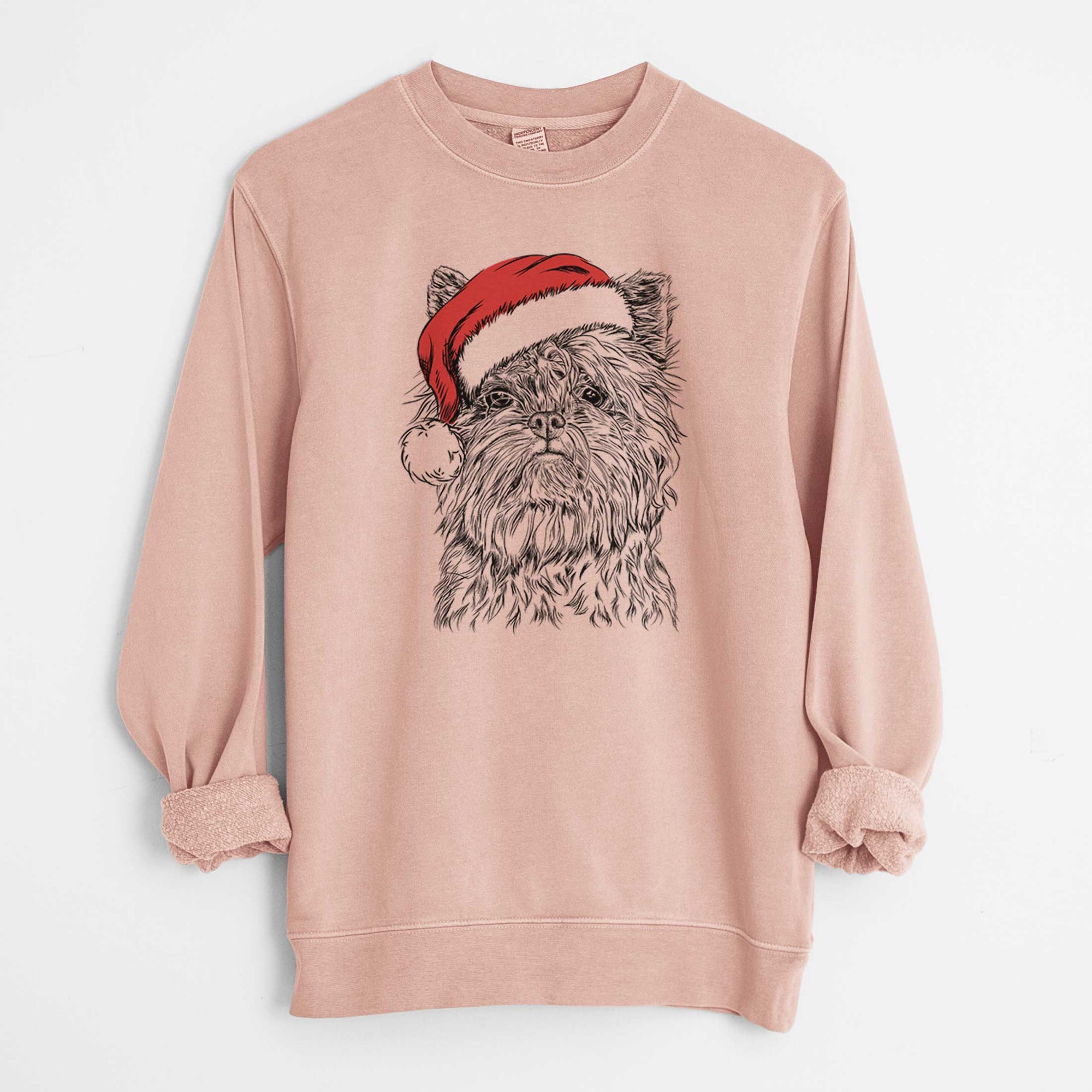 Santa Alvin the Affenpinscher - Unisex Pigment Dyed Crew Sweatshirt