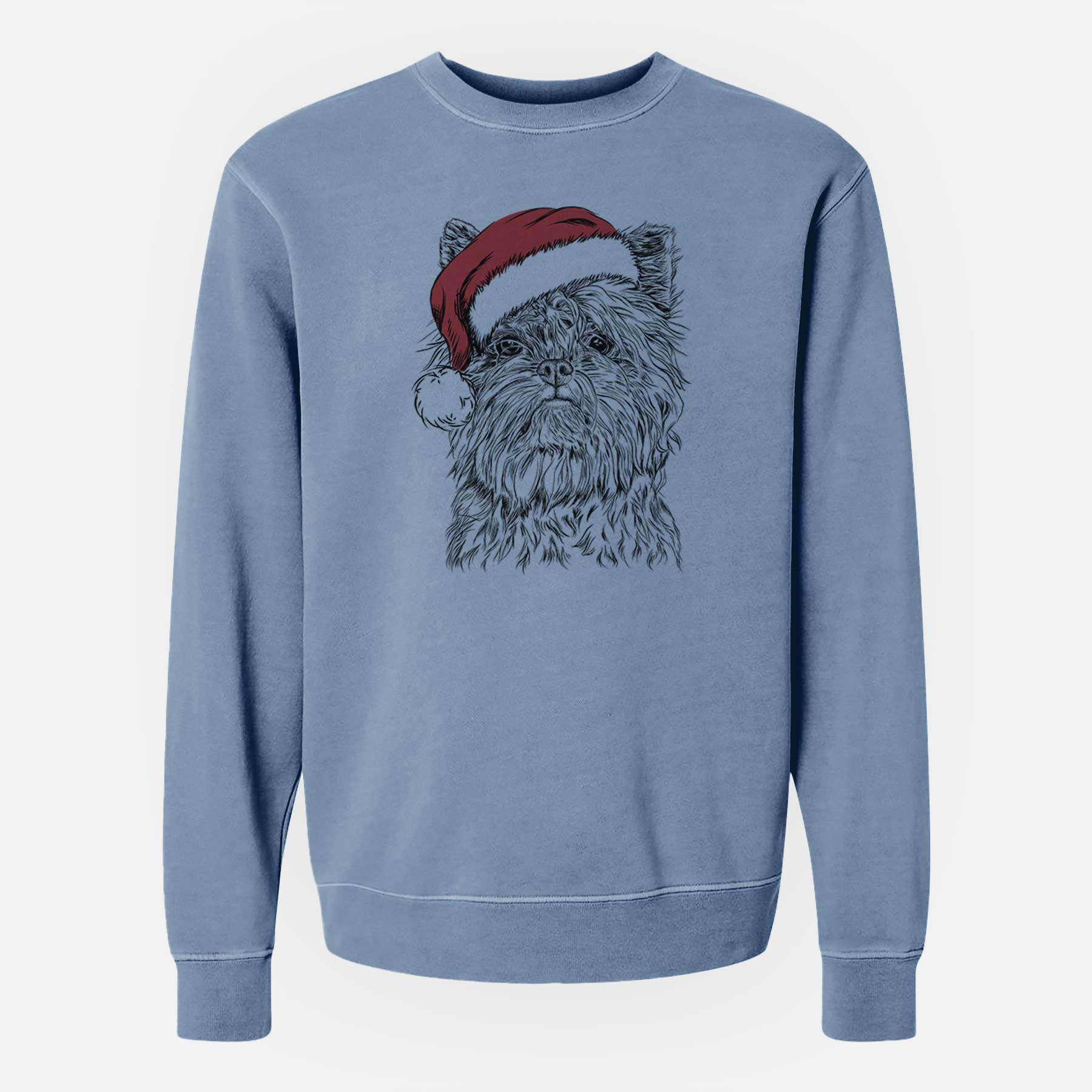 Santa Alvin the Affenpinscher - Unisex Pigment Dyed Crew Sweatshirt