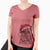 Santa Alvin the Affenpinscher - Women's V-neck Shirt