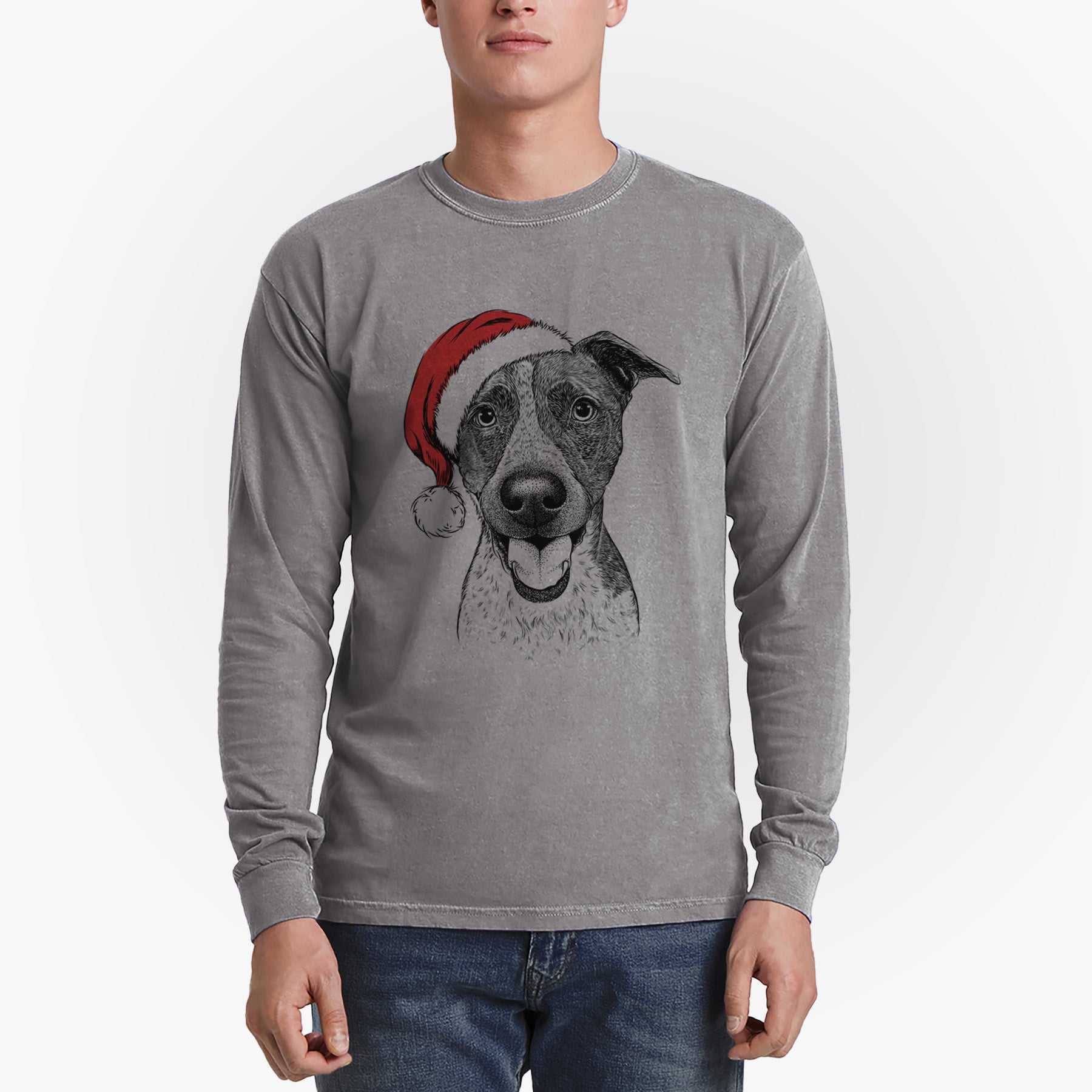 Santa Amigo the Heeler Mix - Heavyweight 100% Cotton Long Sleeve