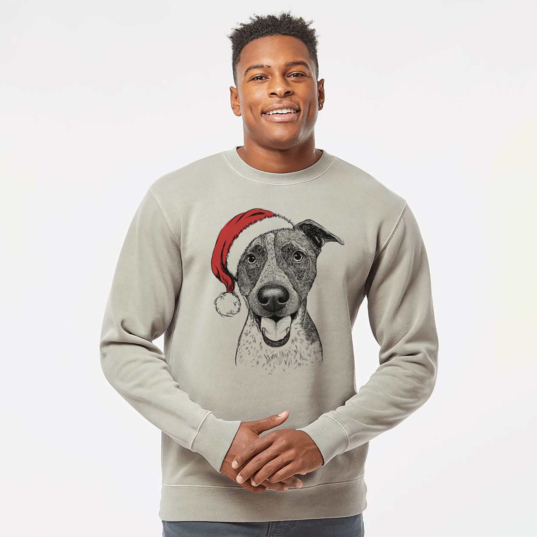 Santa Amigo the Heeler Mix - Unisex Pigment Dyed Crew Sweatshirt