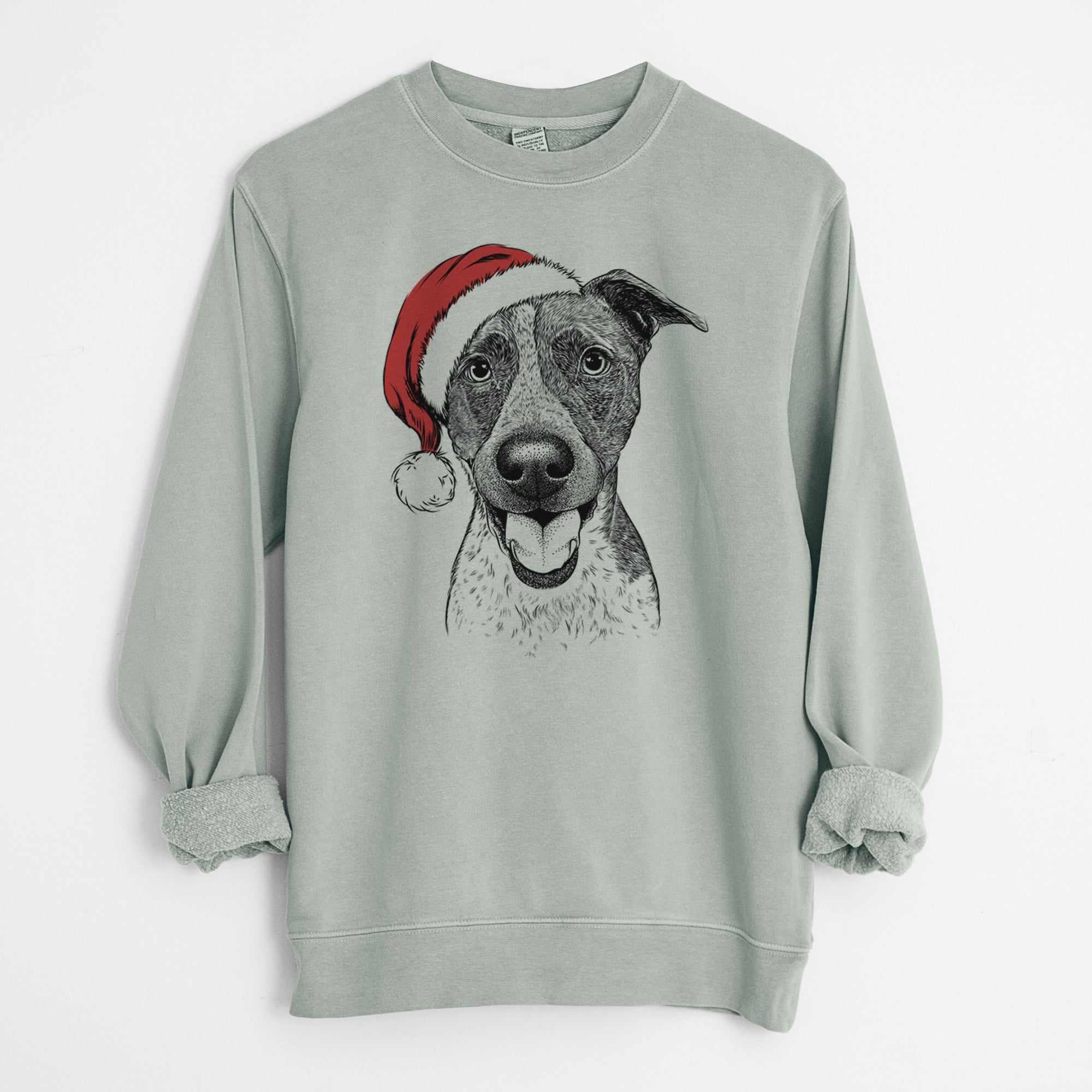 Santa Amigo the Heeler Mix - Unisex Pigment Dyed Crew Sweatshirt