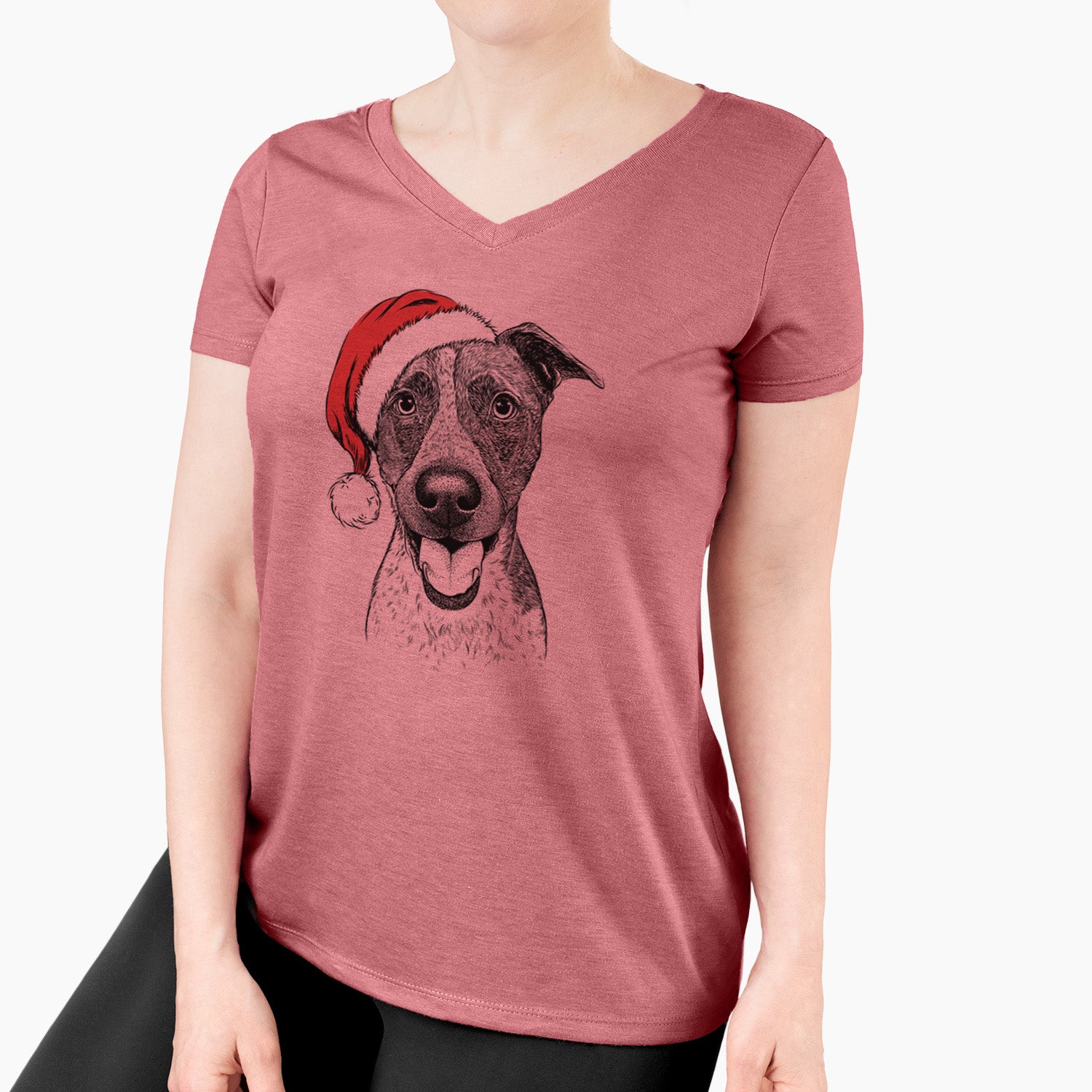 Santa Amigo the Heeler Mix - Women's Perfect V-neck Shirt