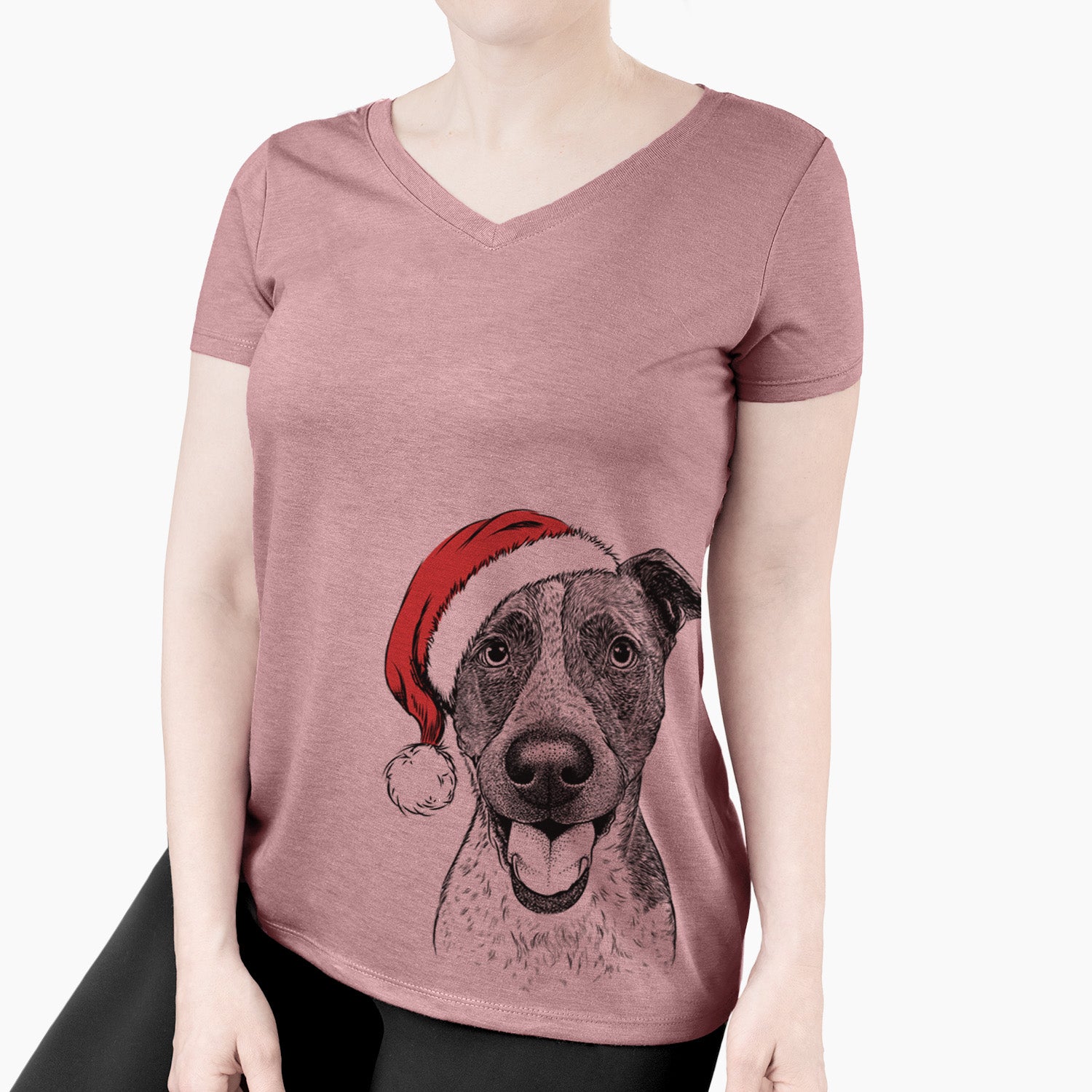 Santa Amigo the Heeler Mix - Women's Perfect V-neck Shirt