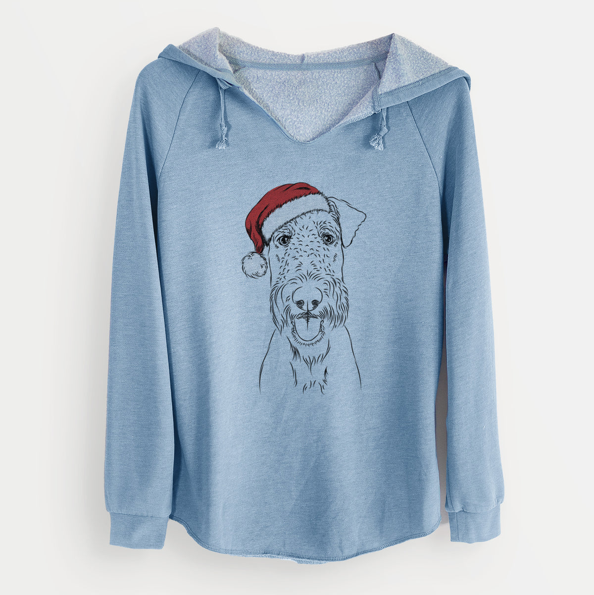 Santa Andy the Airedale Terrier - Cali Wave Hooded Sweatshirt