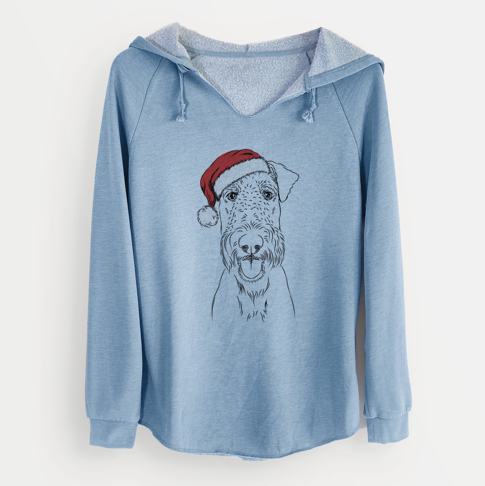 Santa Andy the Airedale Terrier - Cali Wave Hooded Sweatshirt