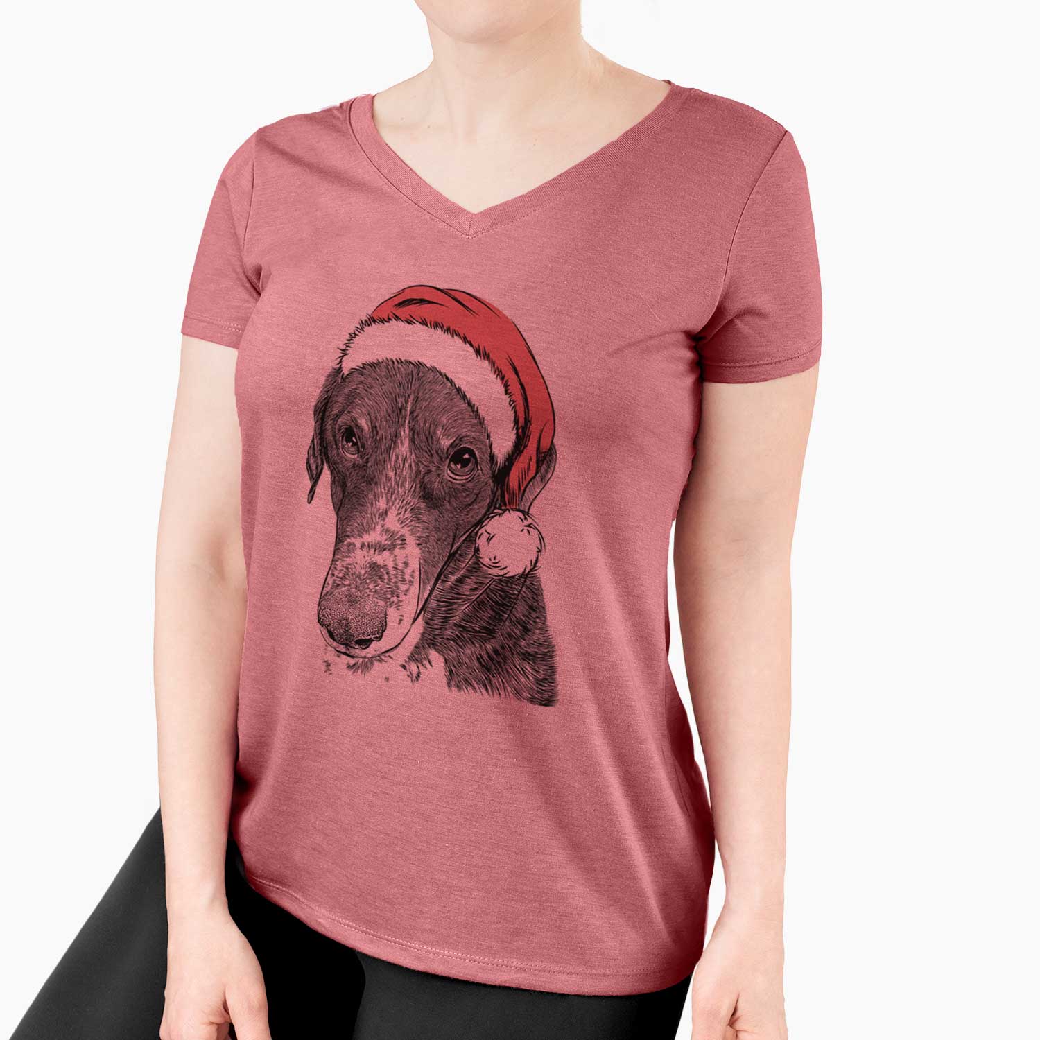 Santa Angel Orion the Mixed Breed - Women's V-neck Shirt