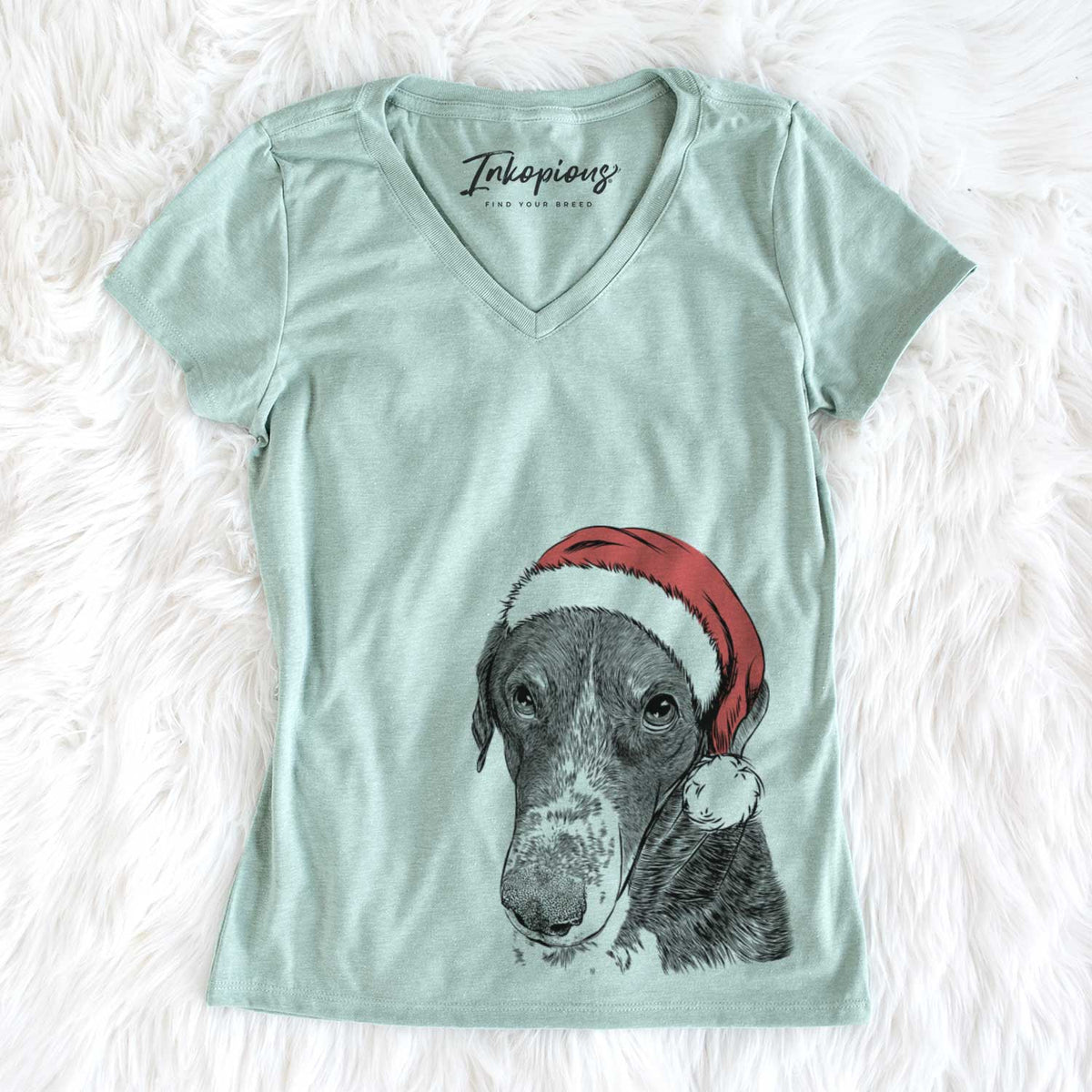 Santa Angel Orion the Mixed Breed - Women&#39;s V-neck Shirt