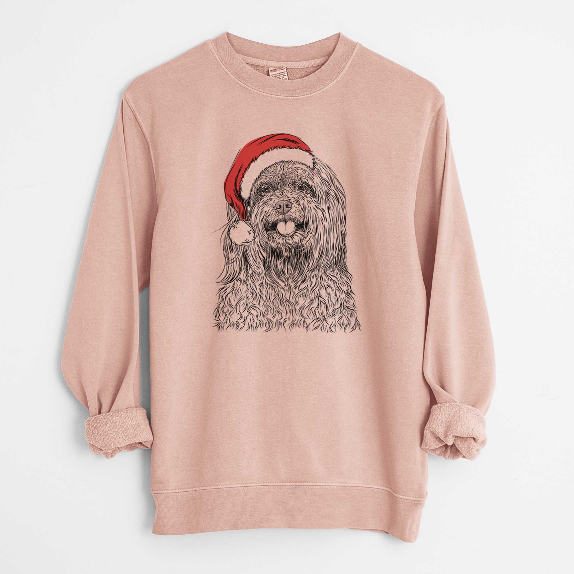 Santa Annie the Mixed Breed - Unisex Pigment Dyed Crew Sweatshirt