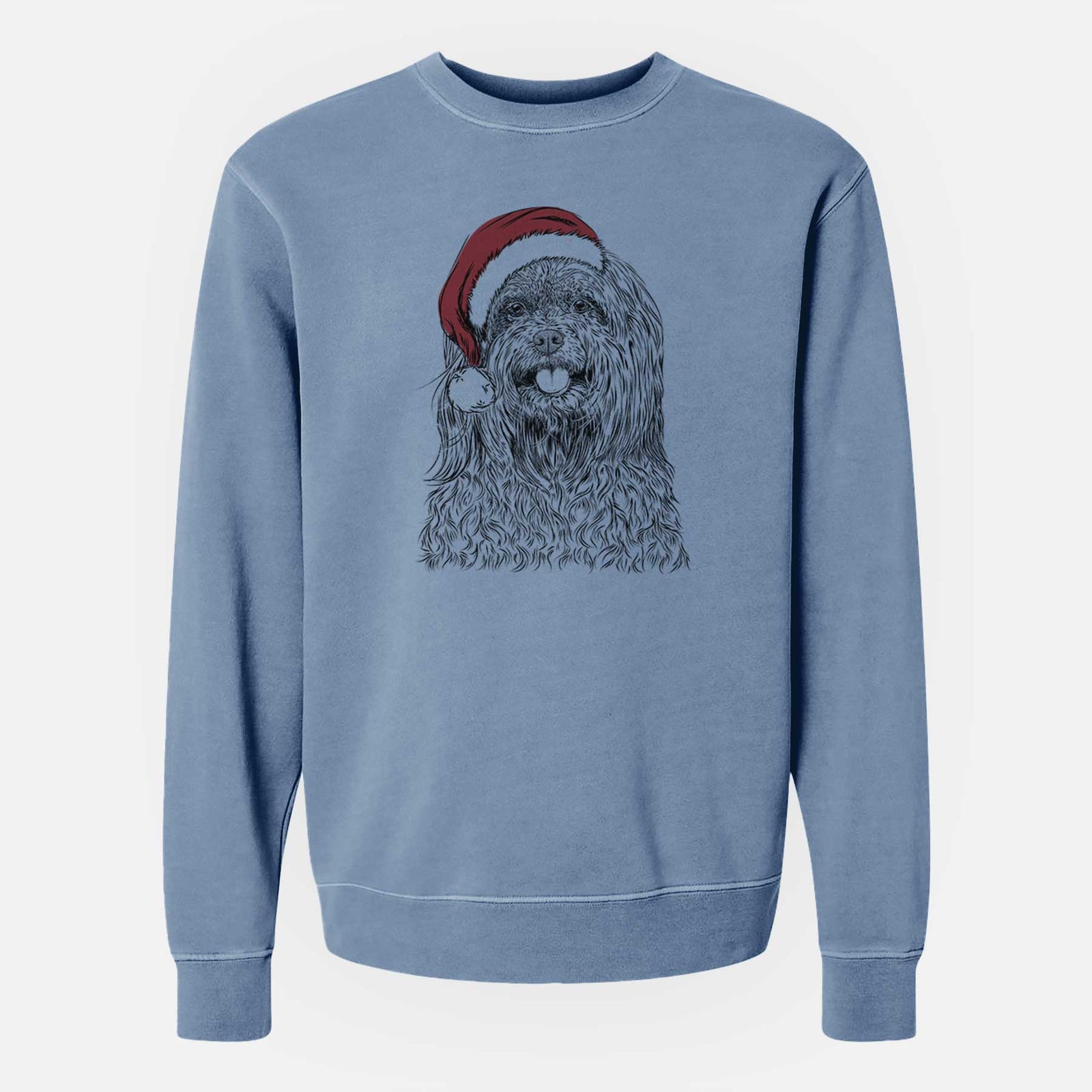Santa Annie the Mixed Breed - Unisex Pigment Dyed Crew Sweatshirt