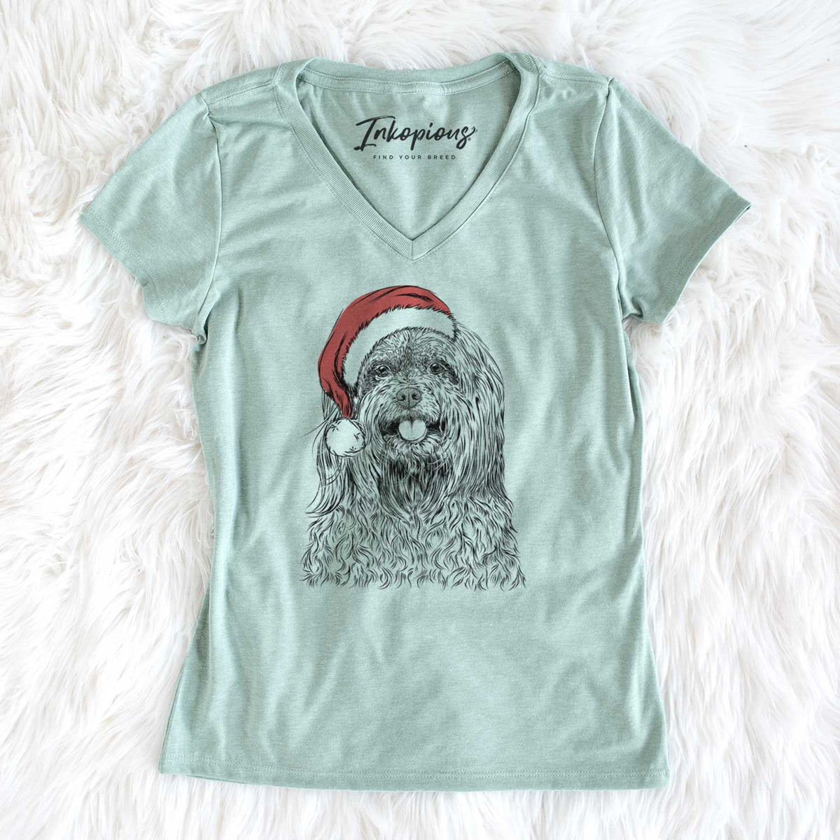 Santa Annie the Mixed Breed - Women's V-neck Shirt