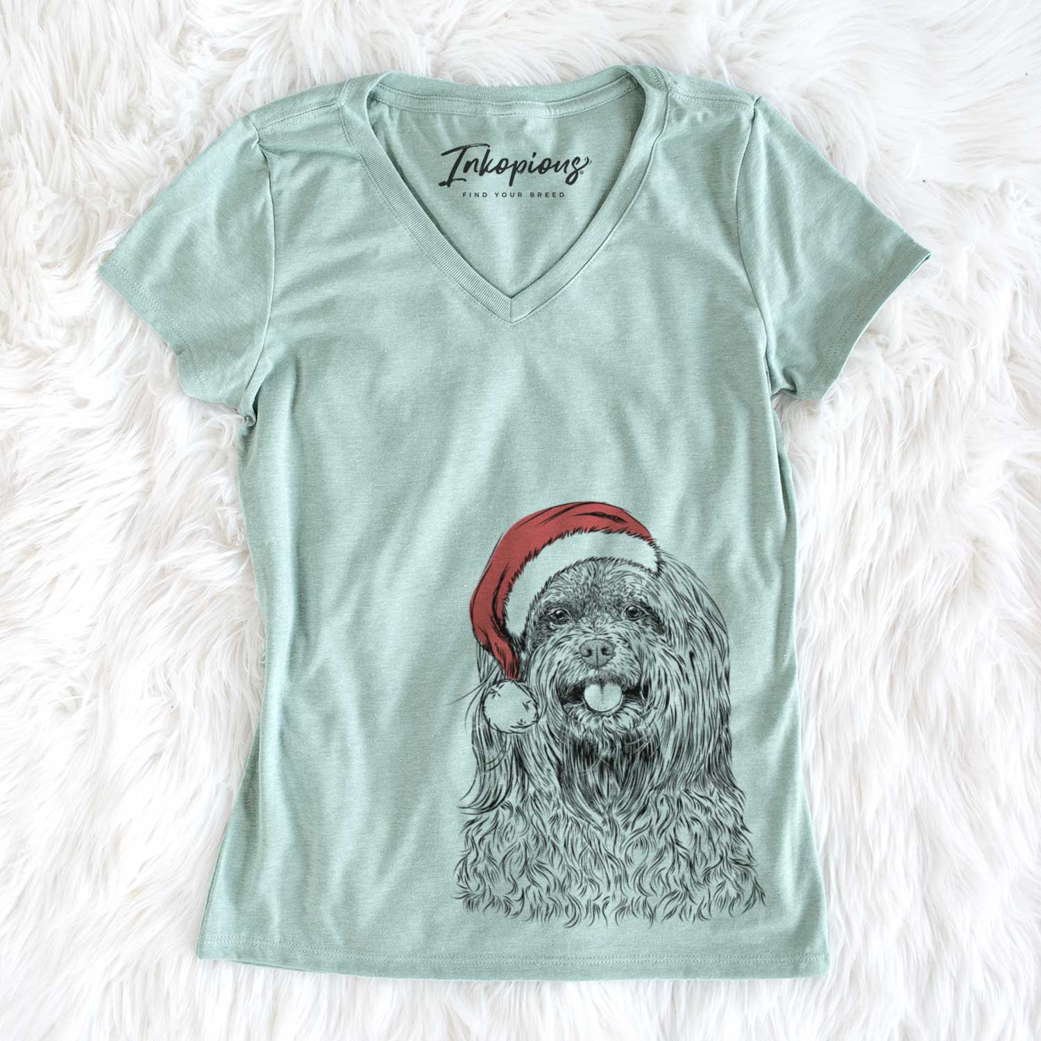 Santa Annie the Mixed Breed - Women's V-neck Shirt