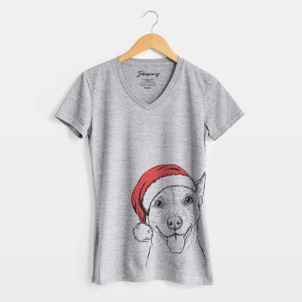 Santa Annie Belle the Pitbull Mix - Women's V-neck Shirt