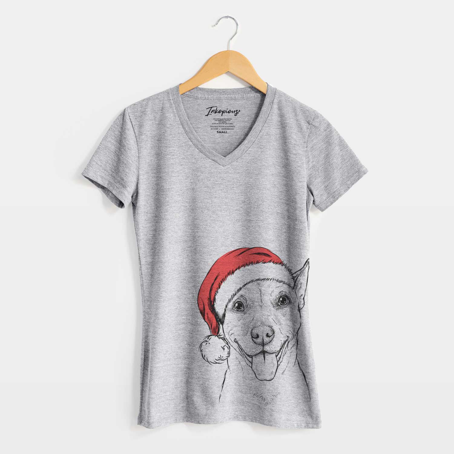 Santa Annie Belle the Pitbull Mix - Women's V-neck Shirt