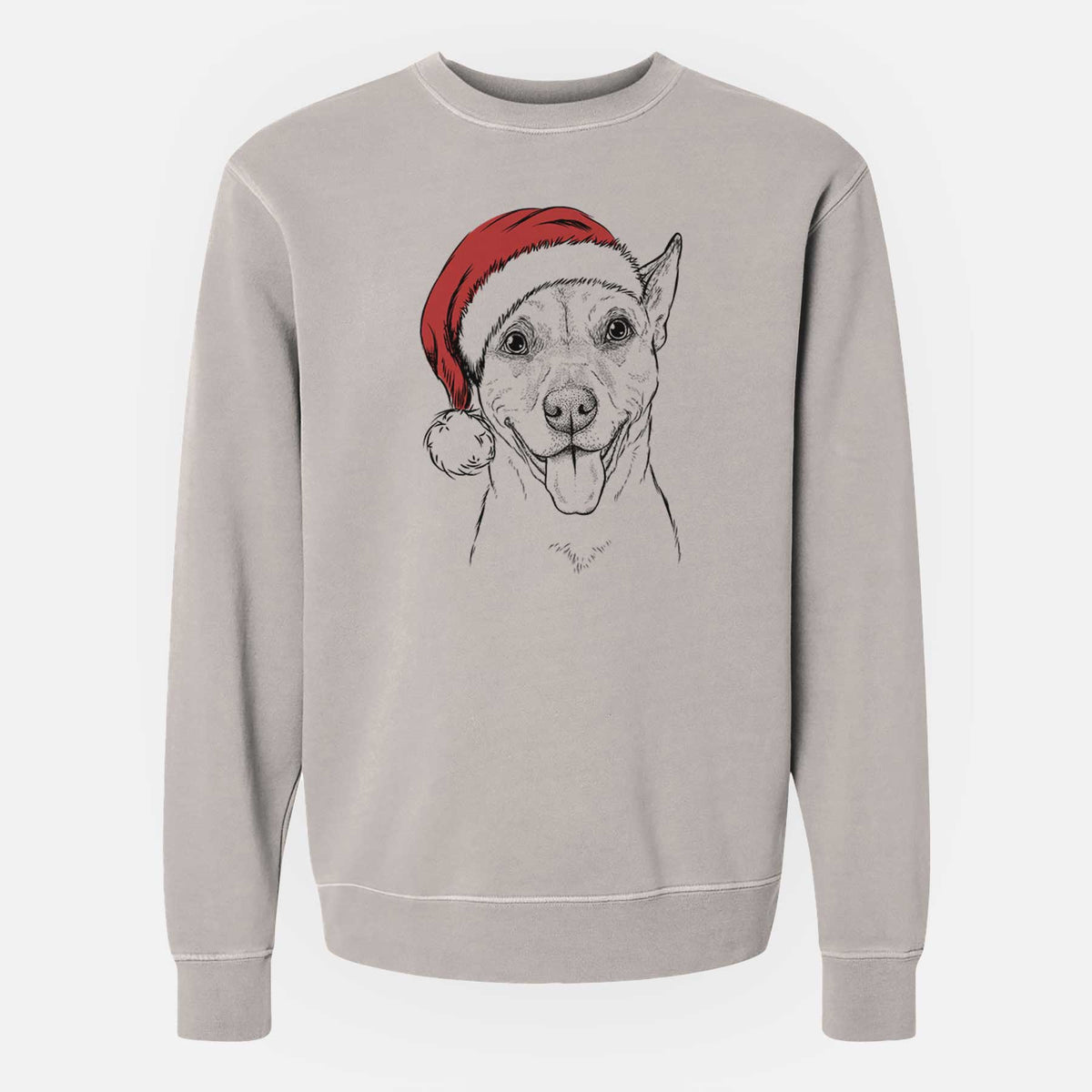 Santa Annie Belle the Pitbull Mix - Unisex Pigment Dyed Crew Sweatshirt