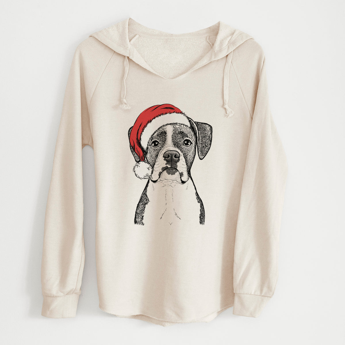 Santa Annie the Boxer - Cali Wave Hooded Sweatshirt