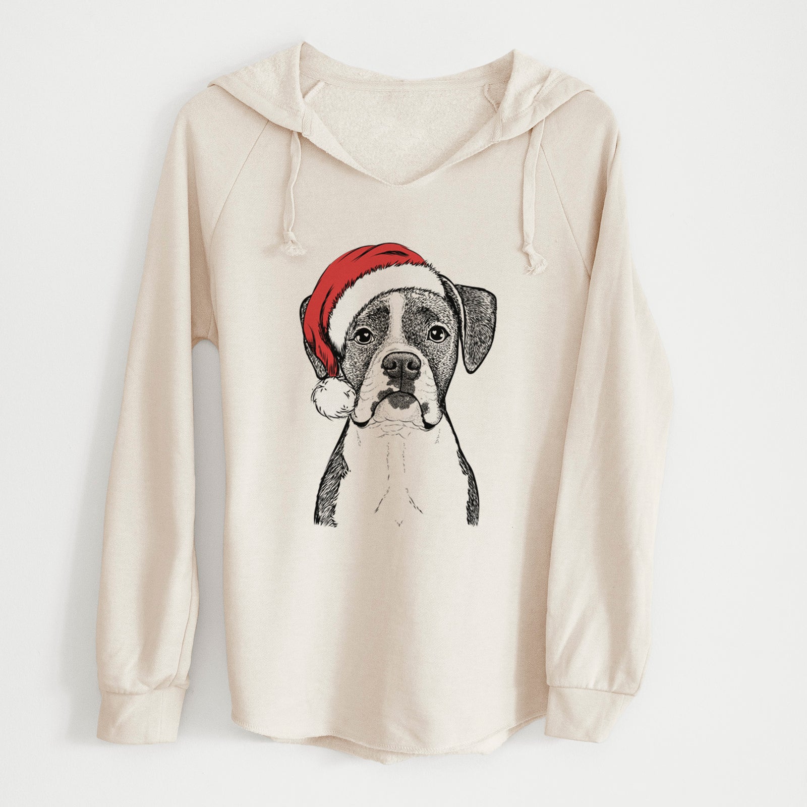 Santa Annie the Boxer - Cali Wave Hooded Sweatshirt