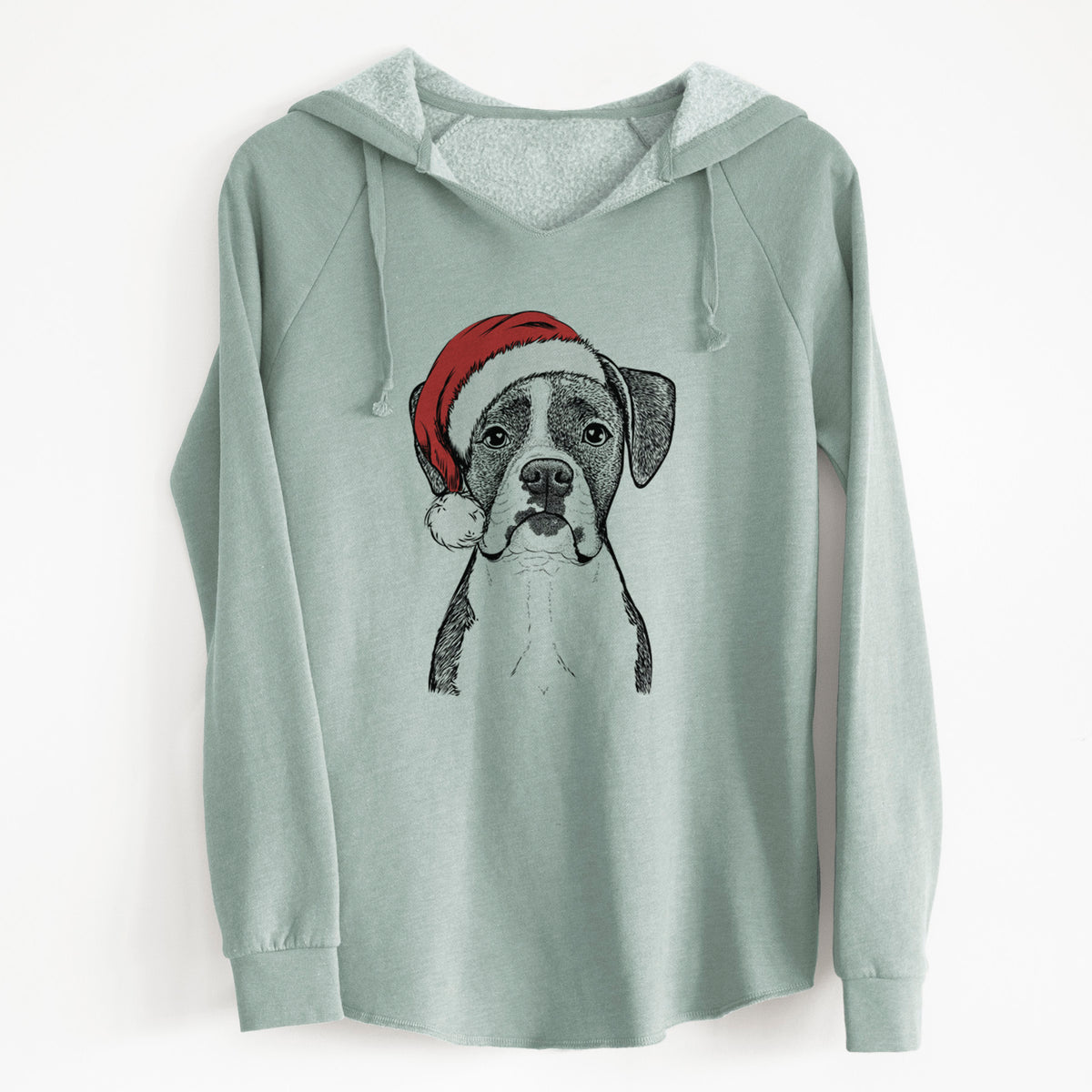 Santa Annie the Boxer - Cali Wave Hooded Sweatshirt
