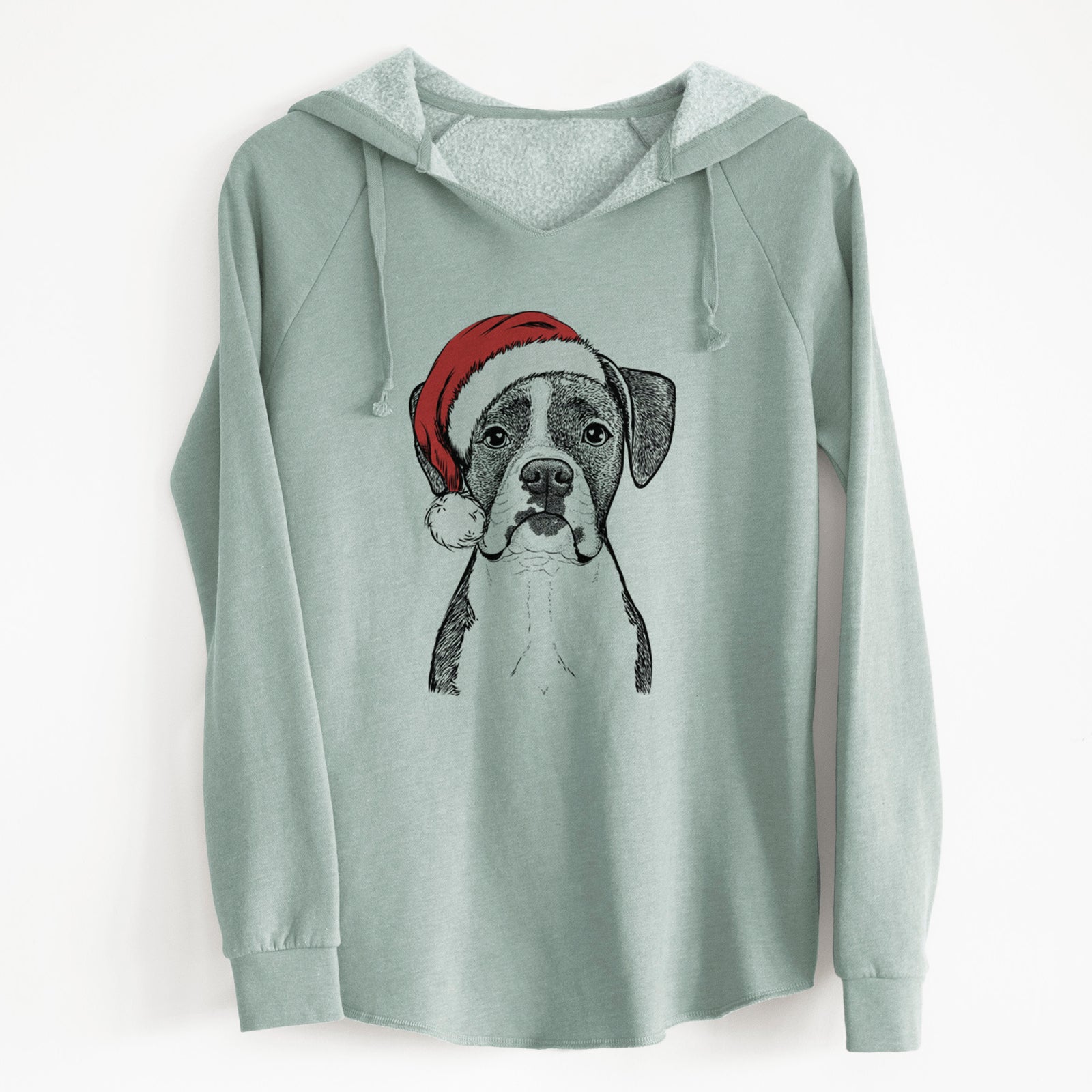 Santa Annie the Boxer - Cali Wave Hooded Sweatshirt