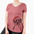 Santa Annie the Boxer - Women's V-neck Shirt