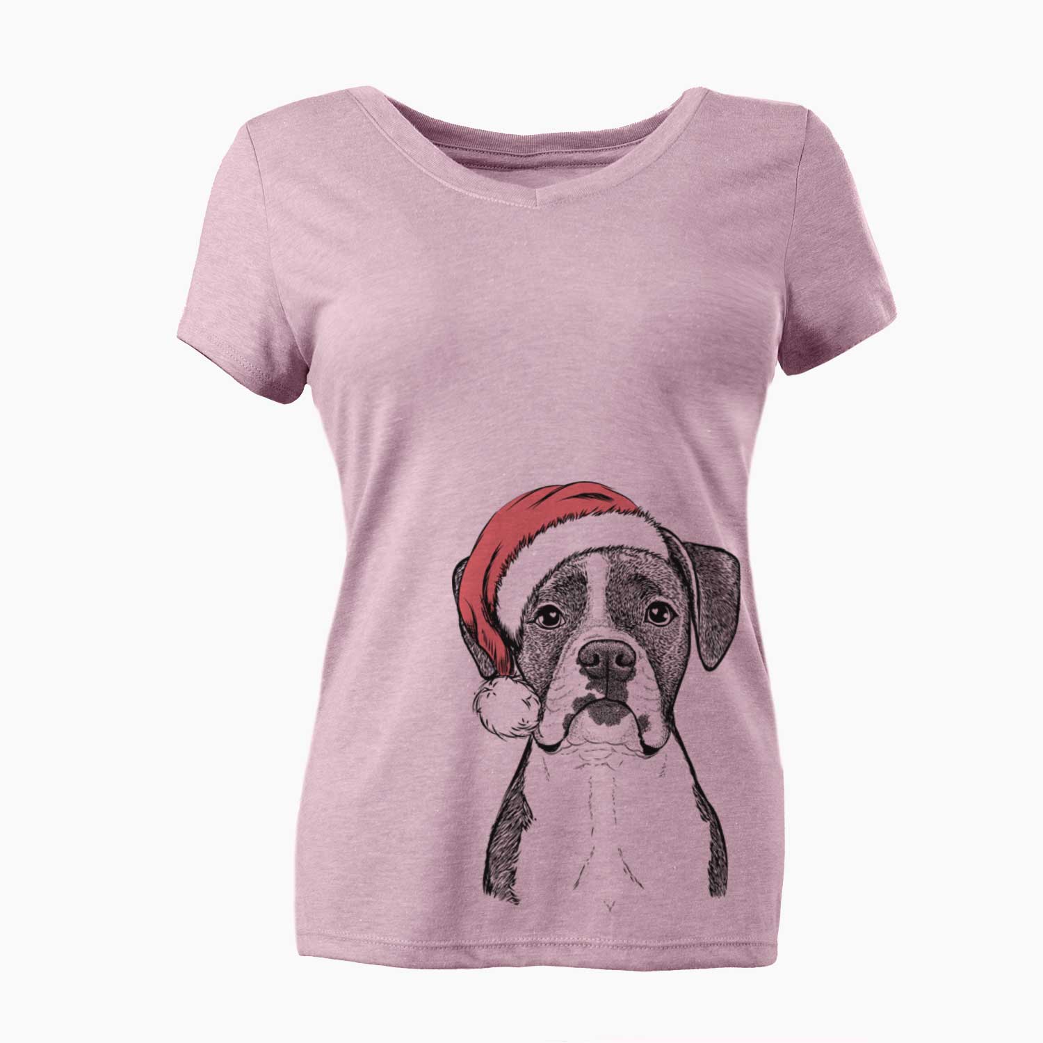 Santa Annie the Boxer - Women's V-neck Shirt