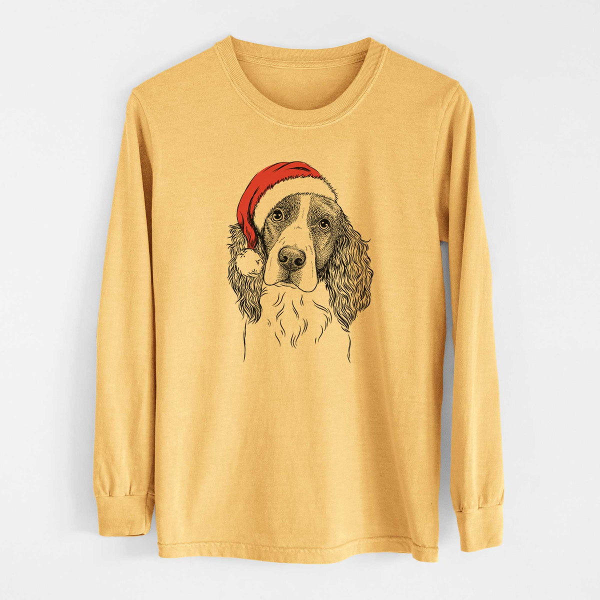 Santa Annie the English Springer Spaniel - Heavyweight 100% Cotton Long Sleeve