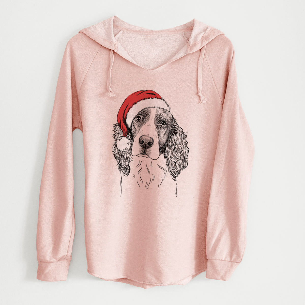 Santa Annie the English Springer Spaniel - Cali Wave Hooded Sweatshirt