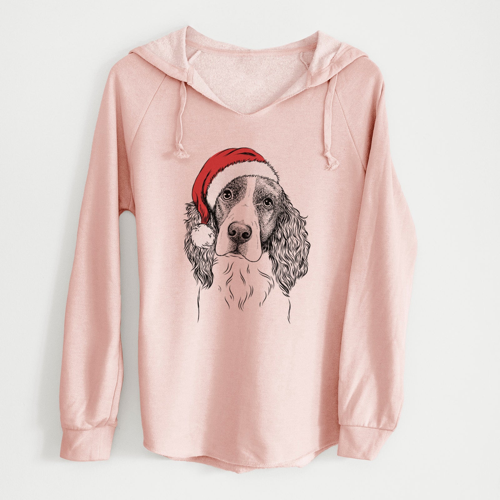 Santa Annie the English Springer Spaniel - Cali Wave Hooded Sweatshirt