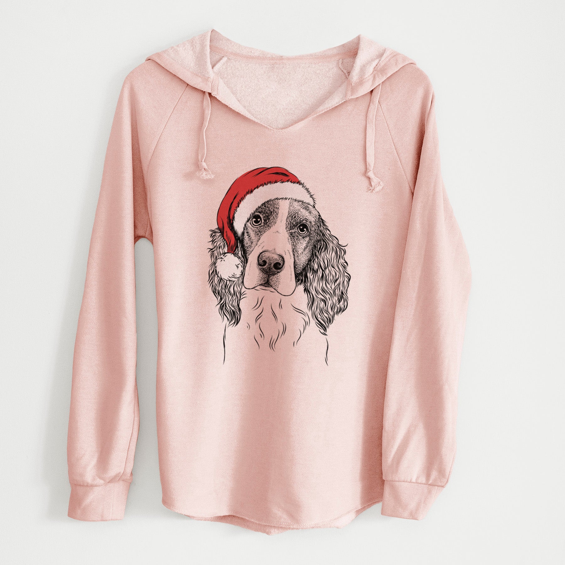 Santa Annie the English Springer Spaniel - Cali Wave Hooded Sweatshirt