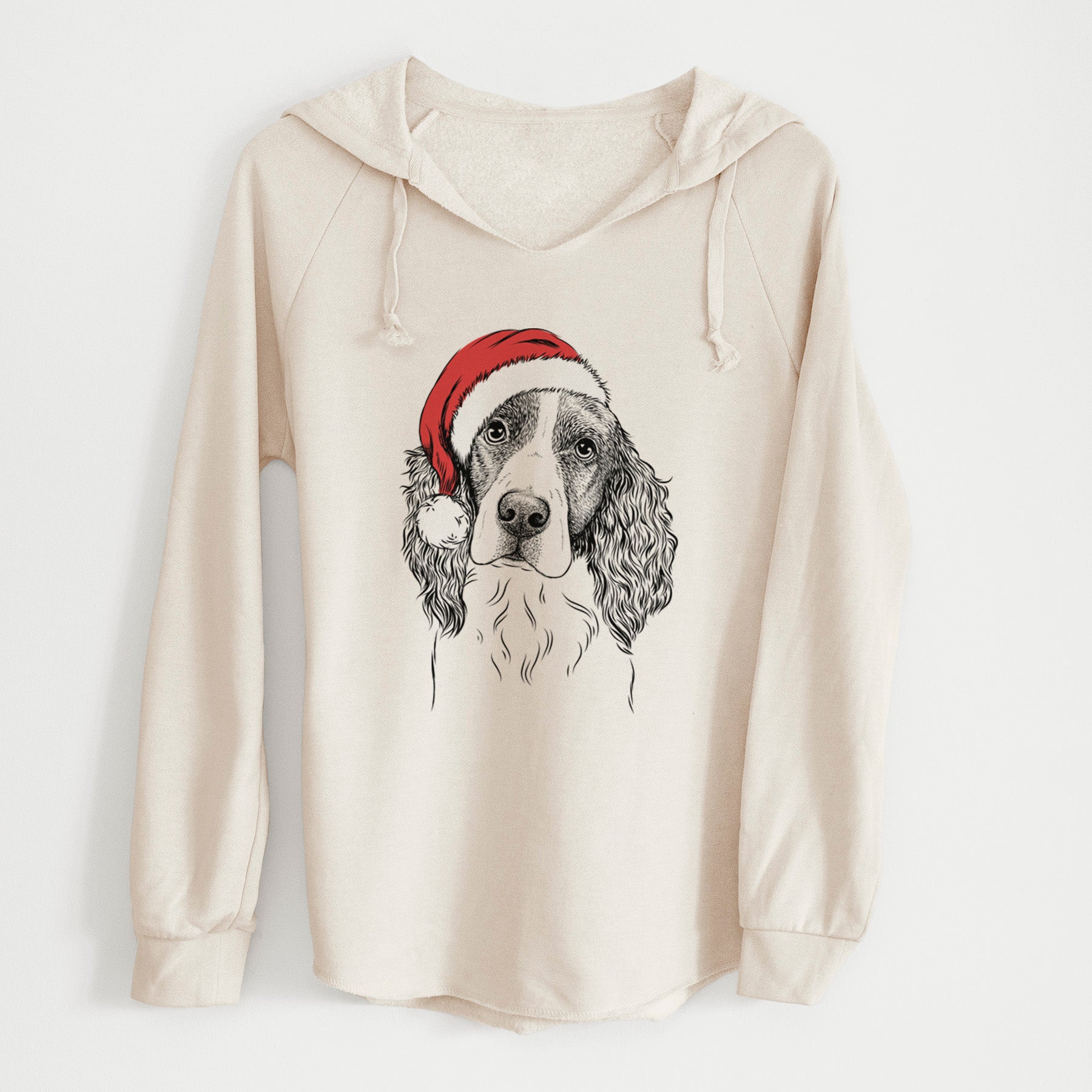 Santa Annie the English Springer Spaniel - Cali Wave Hooded Sweatshirt