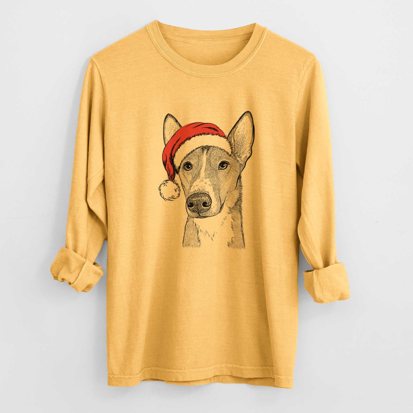 Santa Anubis the Alaskan Husky - Heavyweight 100% Cotton Long Sleeve