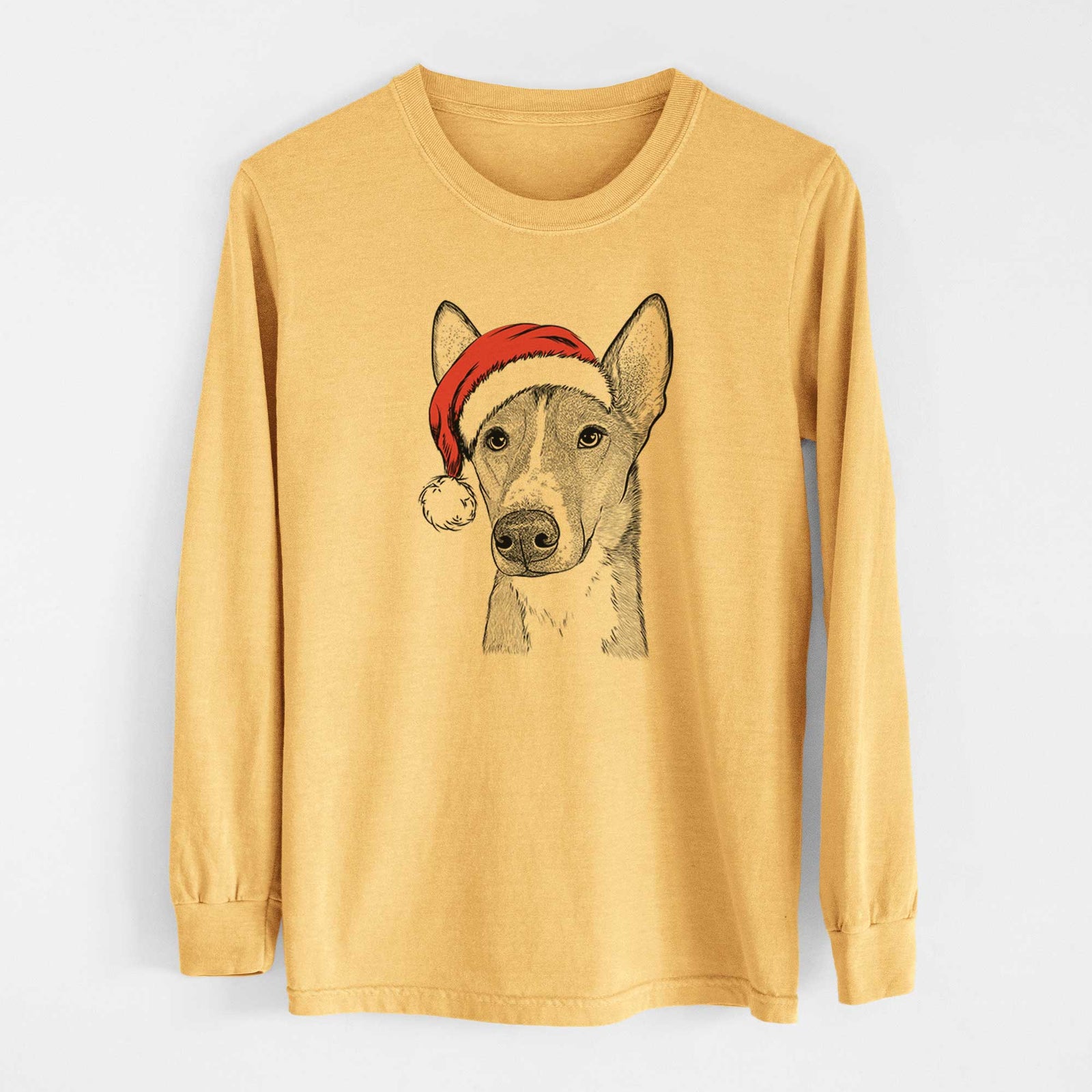 Santa Anubis the Alaskan Husky - Heavyweight 100% Cotton Long Sleeve
