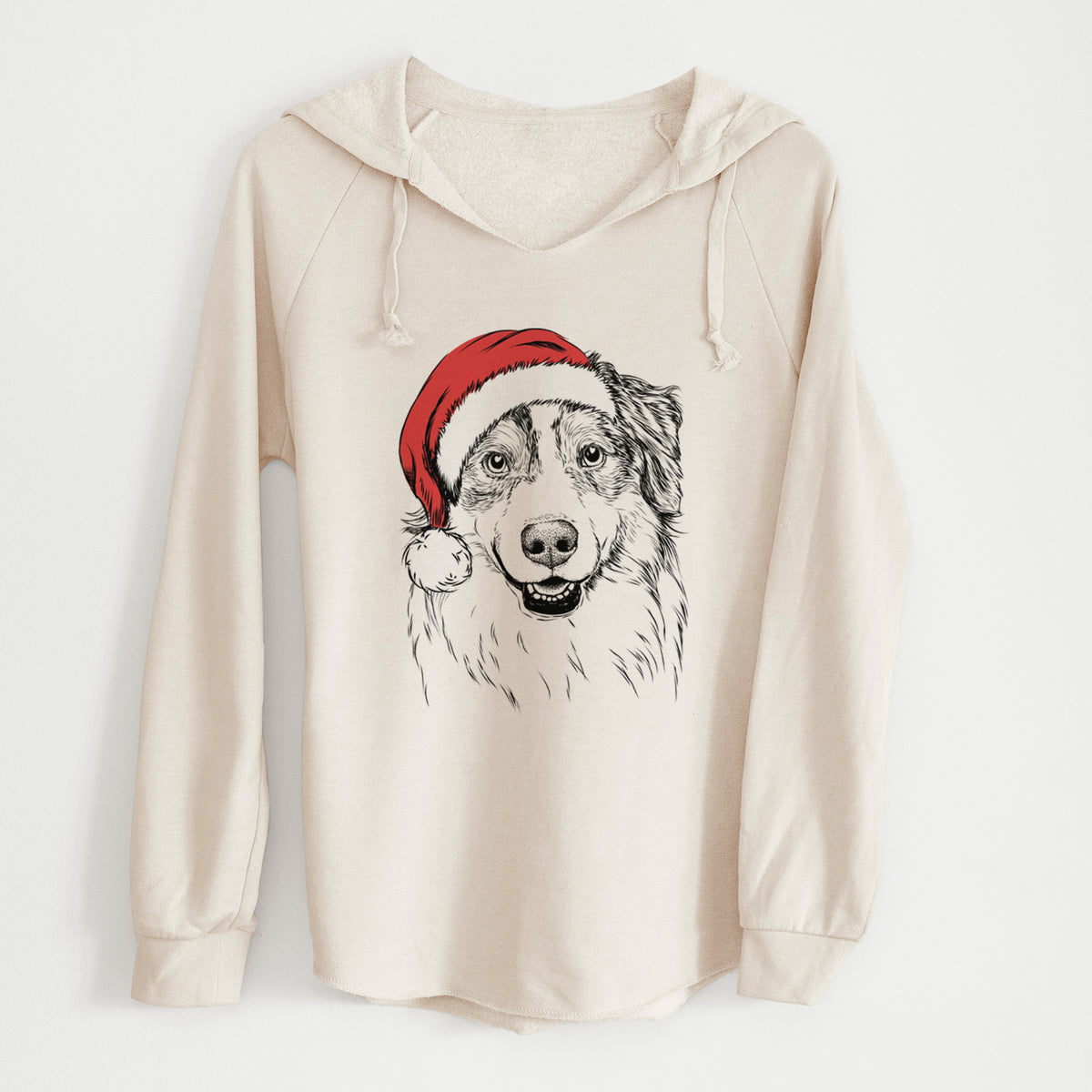Santa Aonghus the Australian Shepherd - Cali Wave Hooded Sweatshirt