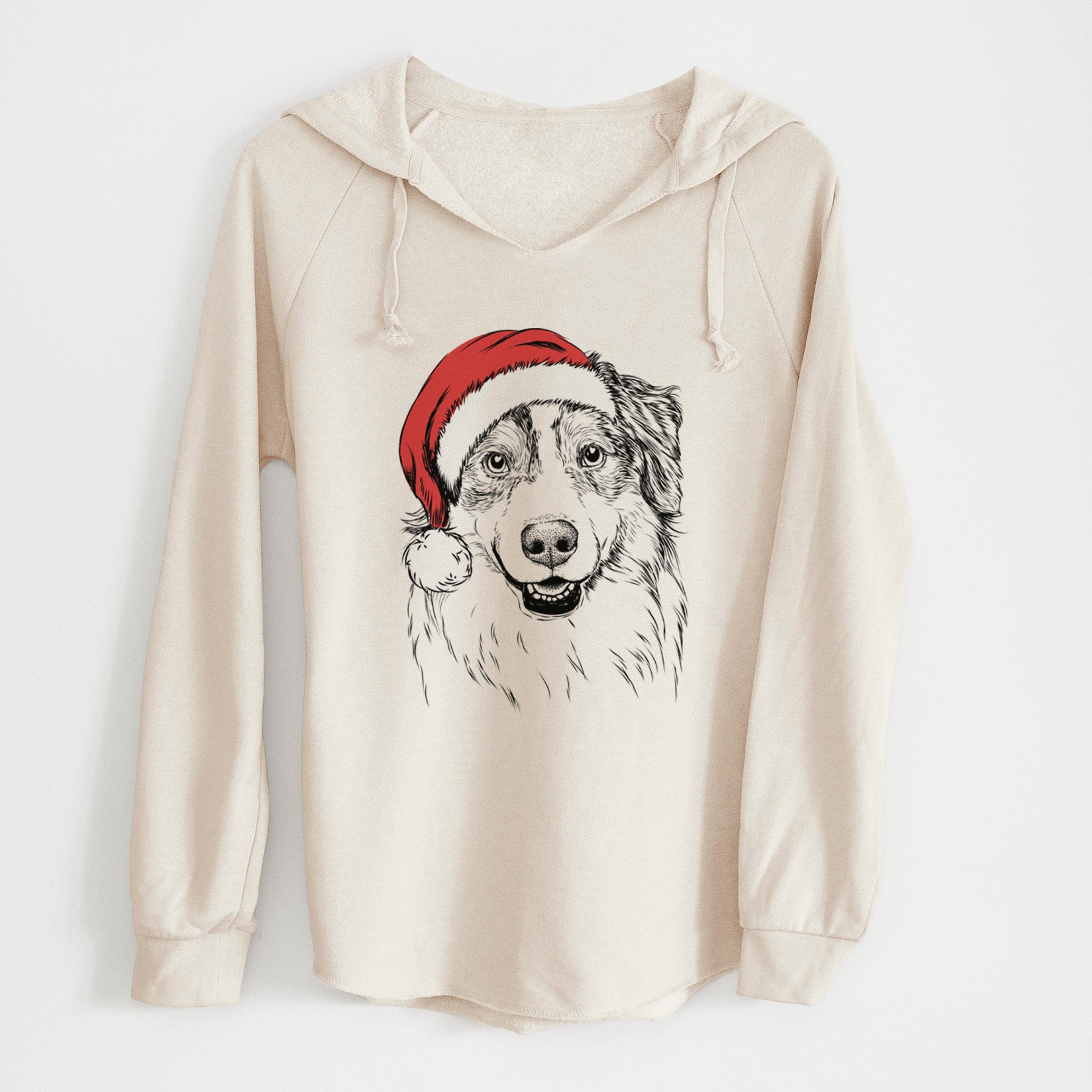 Santa Aonghus the Australian Shepherd - Cali Wave Hooded Sweatshirt