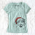 Santa Aonghus the Australian Shepherd - Women's V-neck Shirt