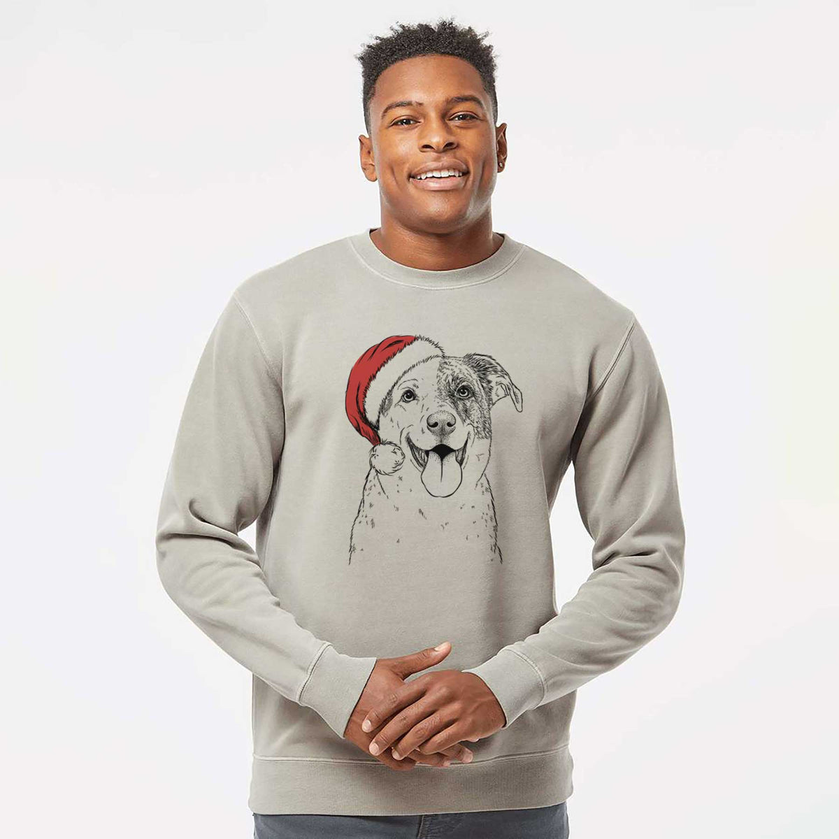 Santa Archer the Shepherd Mix - Unisex Pigment Dyed Crew Sweatshirt