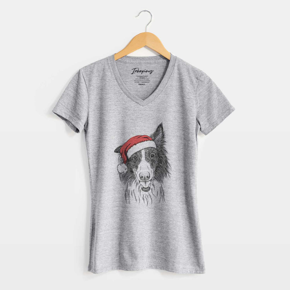 Santa Archie the Silken Windhound - Women's V-neck Shirt