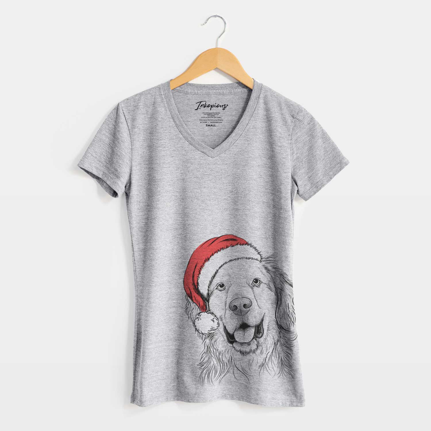 Santa Archie Benjamin the Mixed Breed - Women's V-neck Shirt