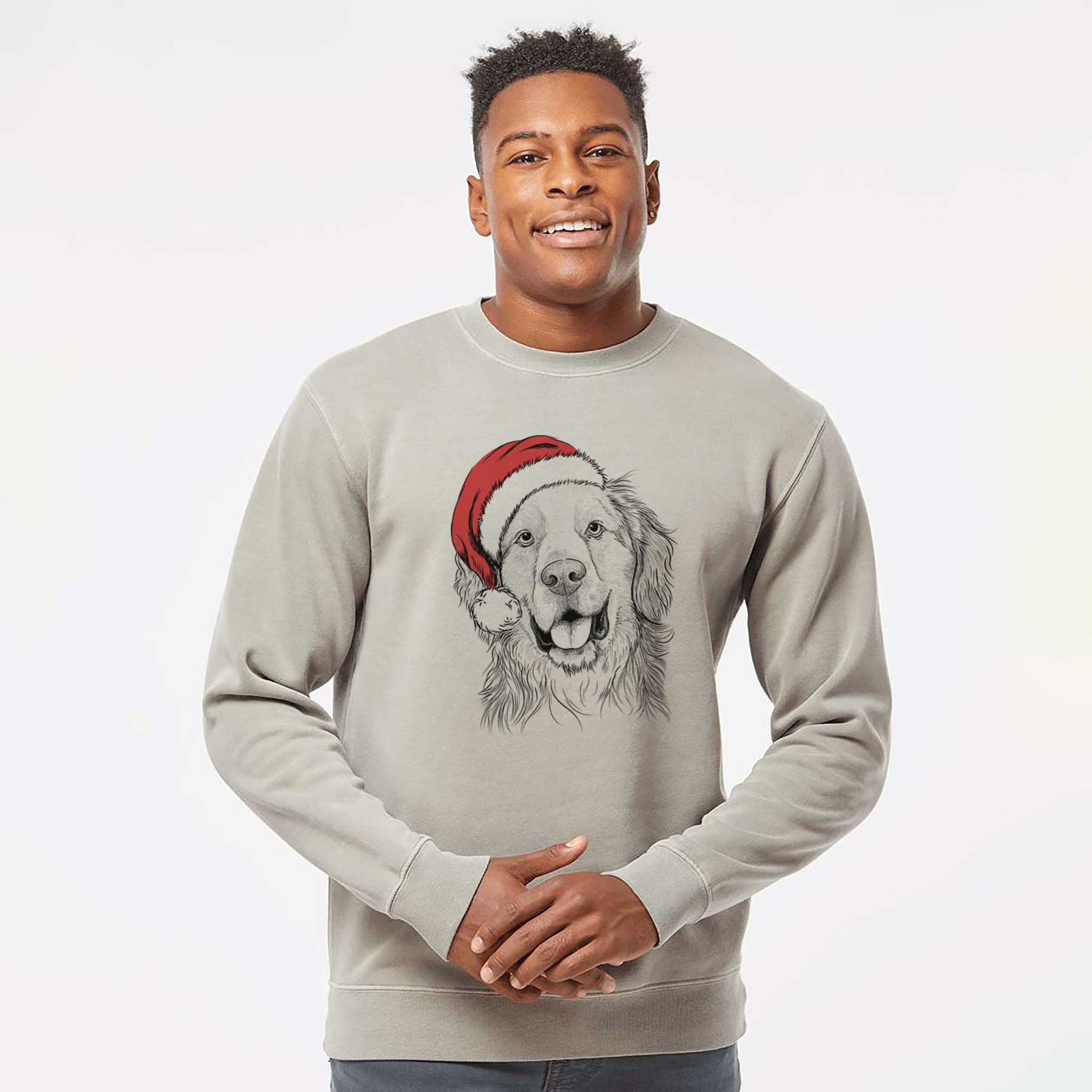 Santa Archie Benjamin the Mixed Breed - Unisex Pigment Dyed Crew Sweatshirt