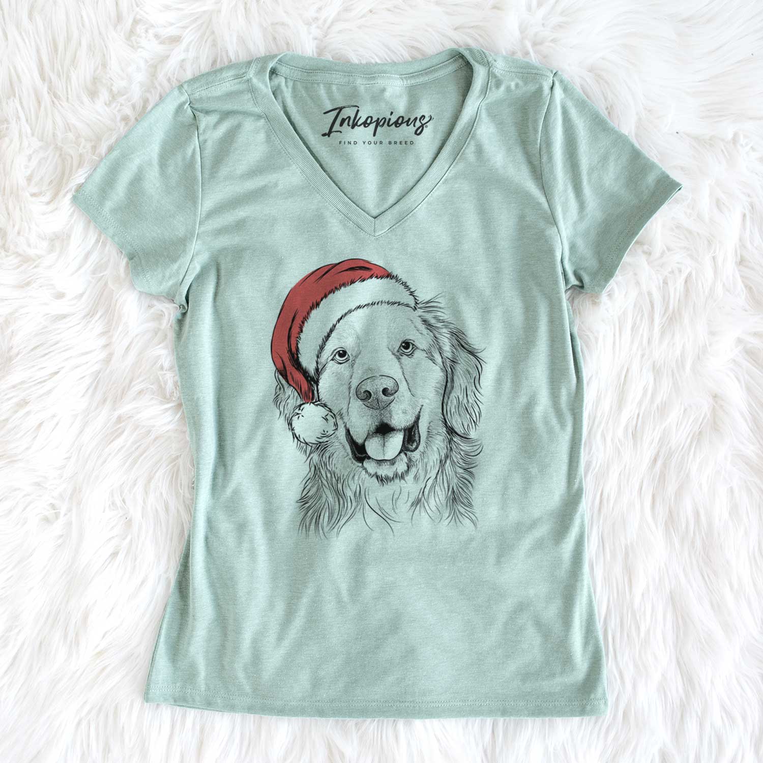 Santa Archie Benjamin the Mixed Breed - Women's V-neck Shirt