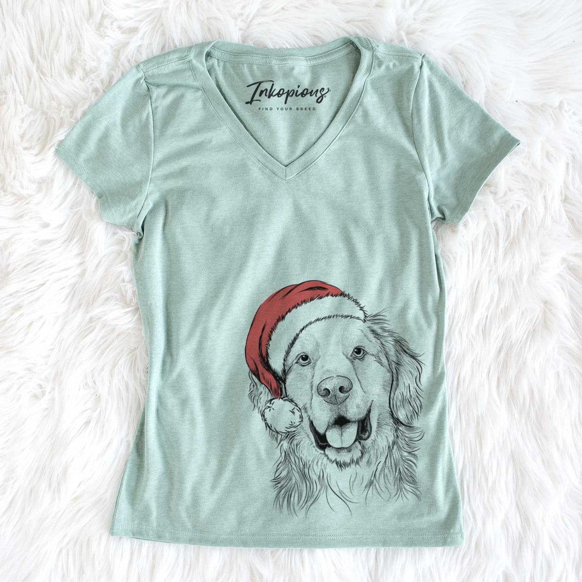 Santa Archie Benjamin the Mixed Breed - Women&#39;s V-neck Shirt