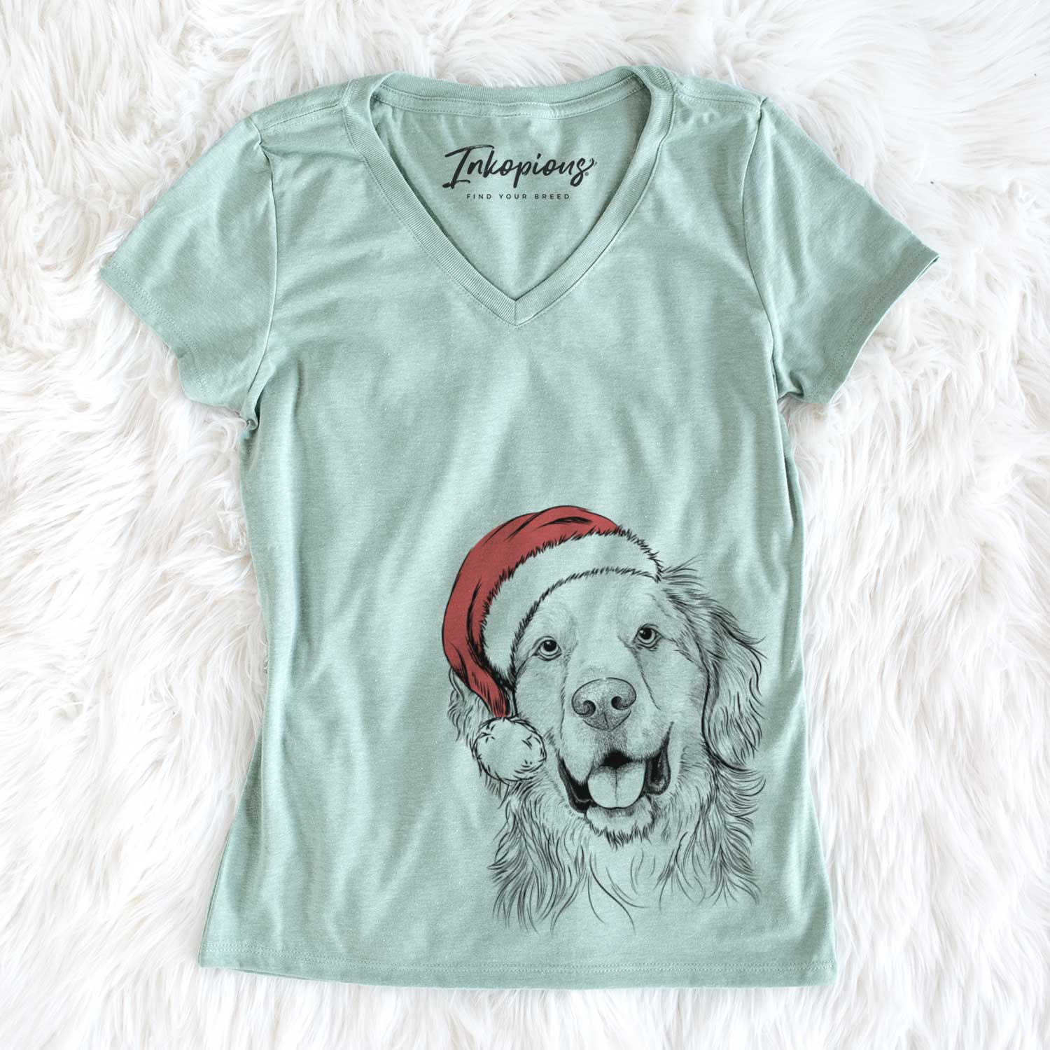 Santa Archie Benjamin the Mixed Breed - Women's V-neck Shirt