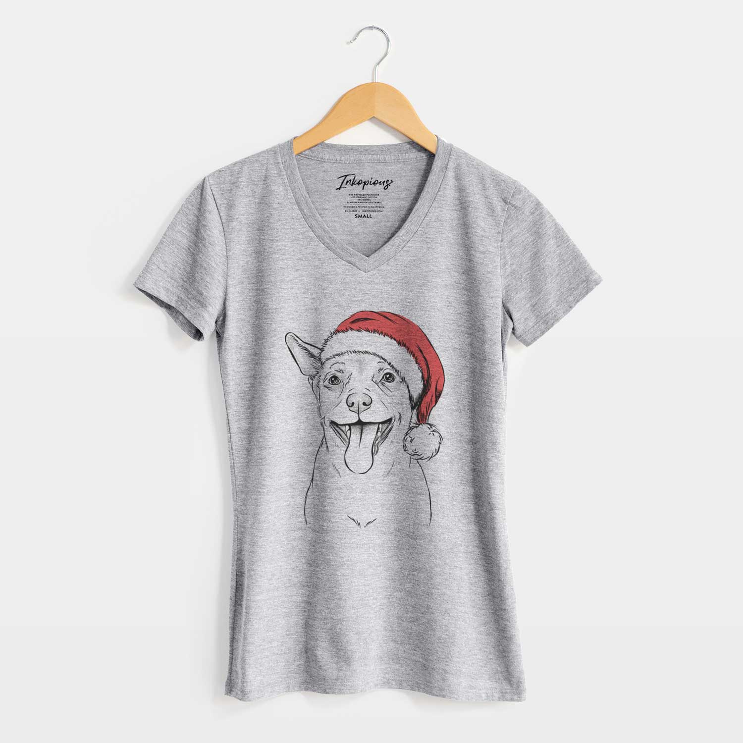 Santa Archie the Chihuahua Mix - Women's V-neck Shirt