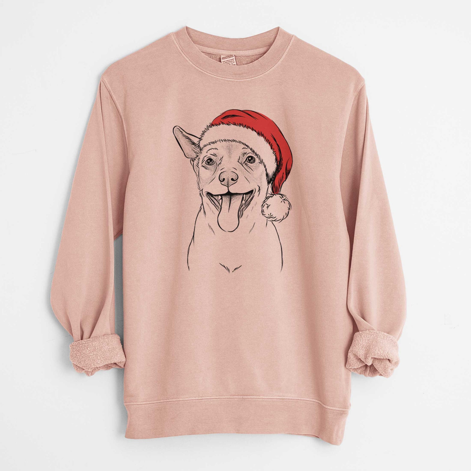 Santa Archie the Chihuahua Mix - Unisex Pigment Dyed Crew Sweatshirt