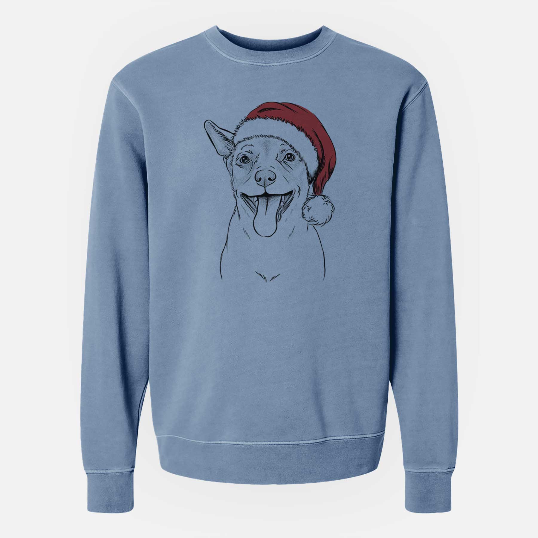 Santa Archie the Chihuahua Mix - Unisex Pigment Dyed Crew Sweatshirt