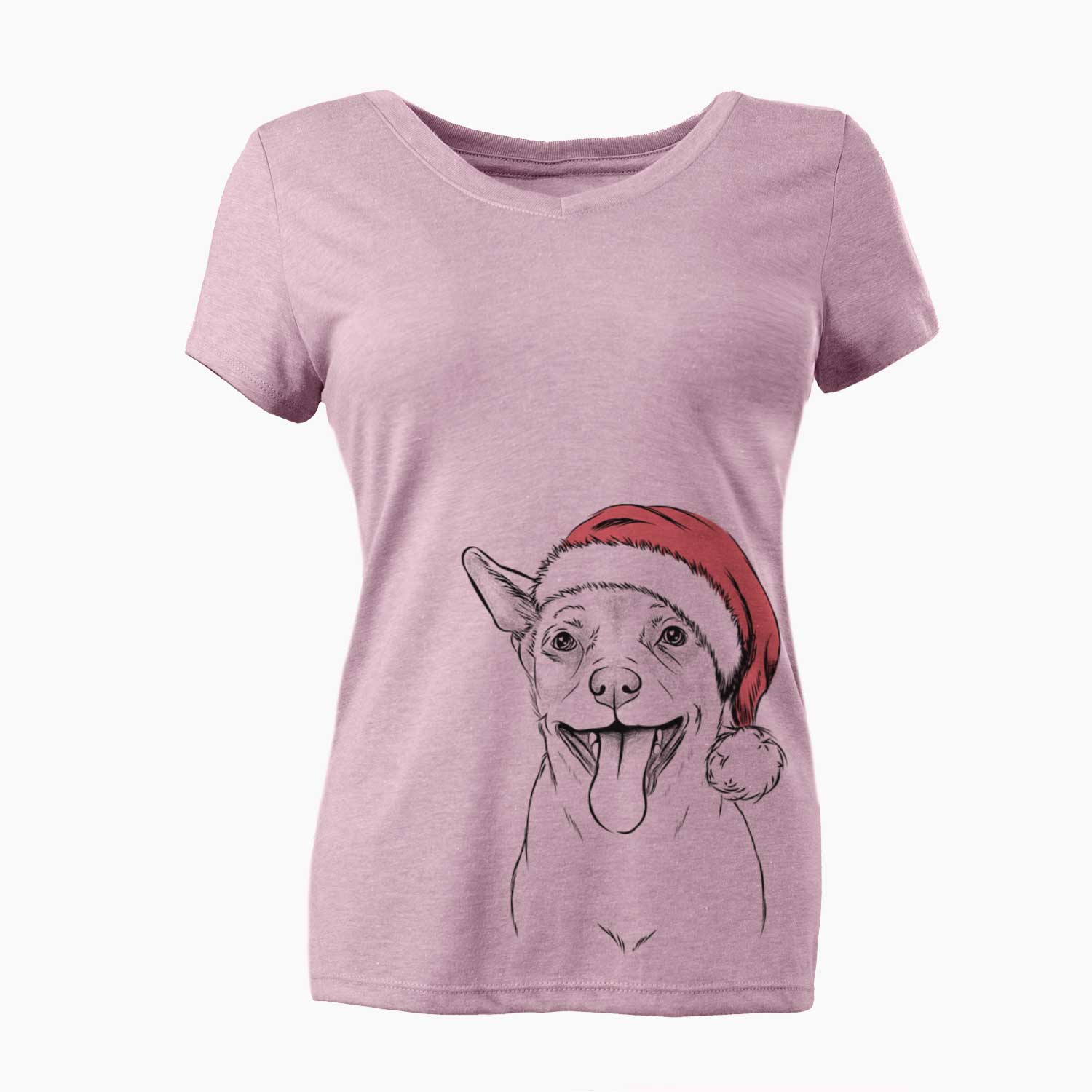 Santa Archie the Chihuahua Mix - Women's V-neck Shirt