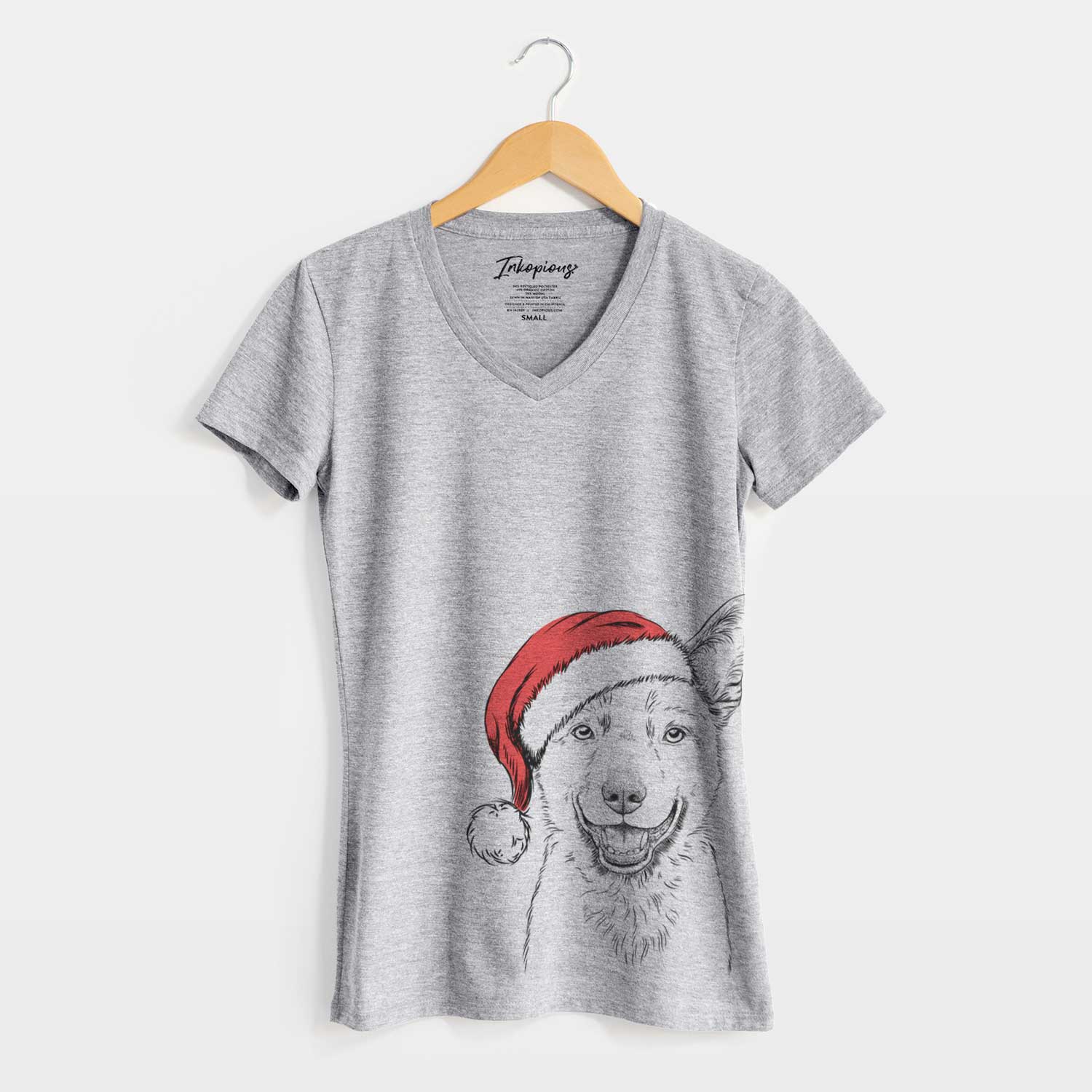 Santa Arden the Australian Kelpie - Women's V-neck Shirt