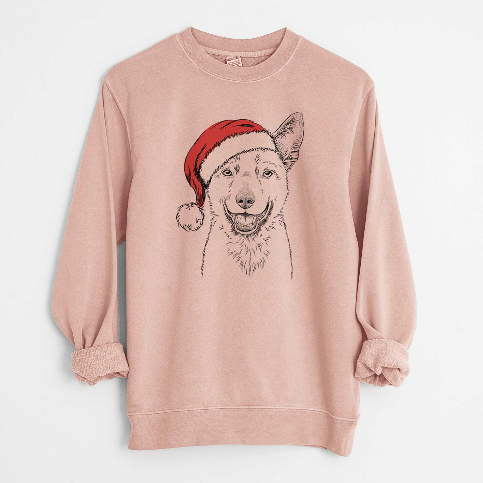 Santa Arden the Australian Kelpie - Unisex Pigment Dyed Crew Sweatshirt